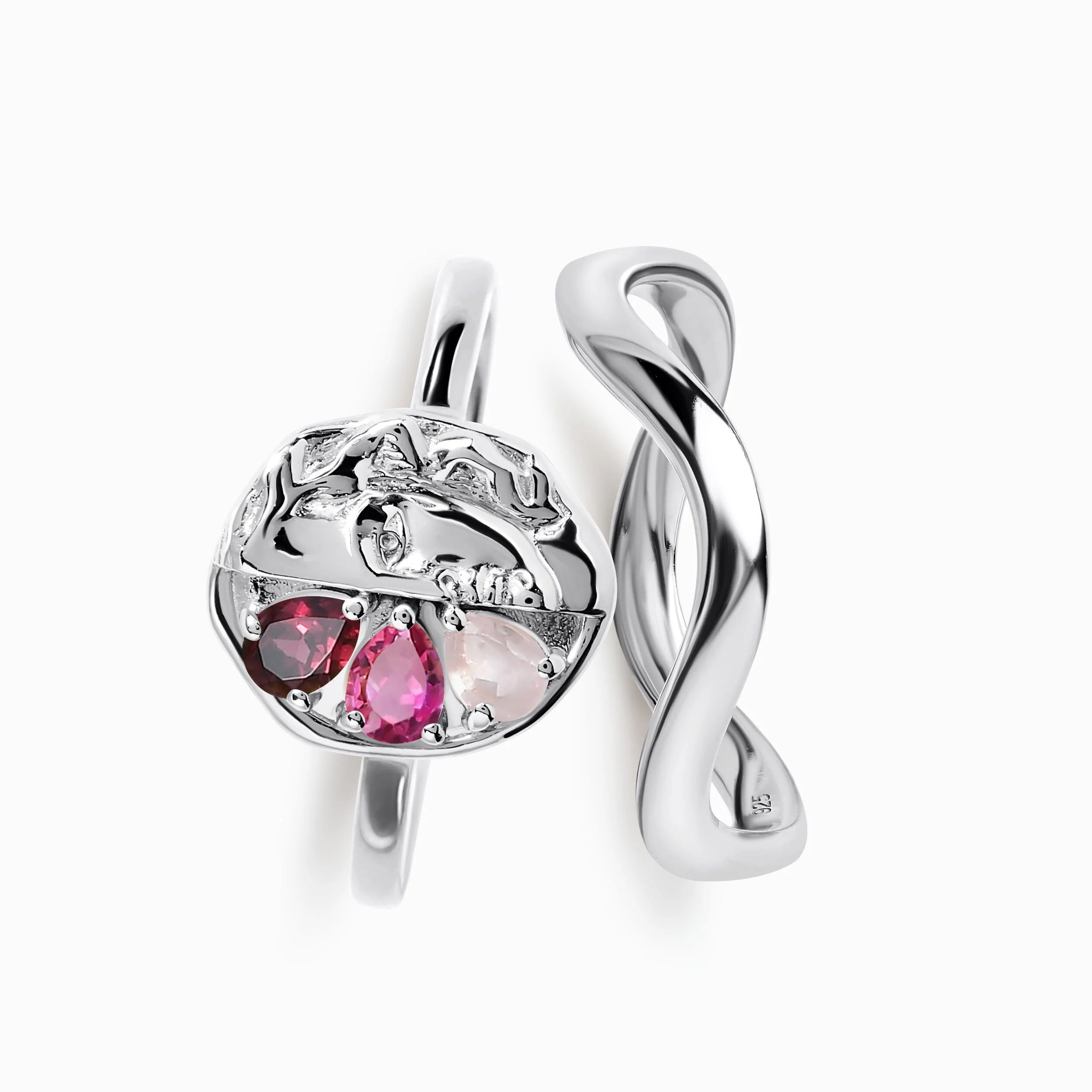 Pink Gradient Goddess Ring & Waves Band