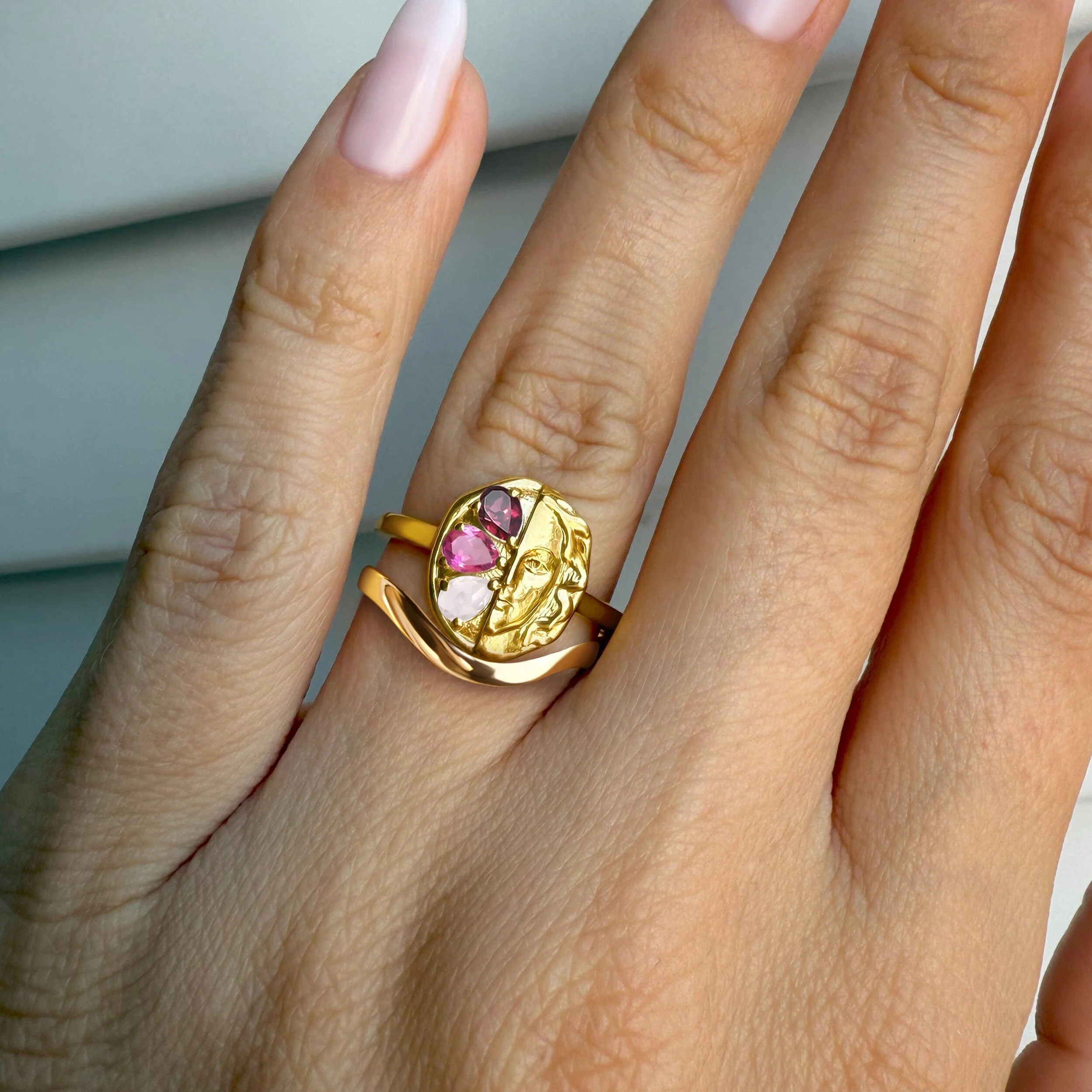 Pink Gradient Goddess Ring & Waves Band - Image 6