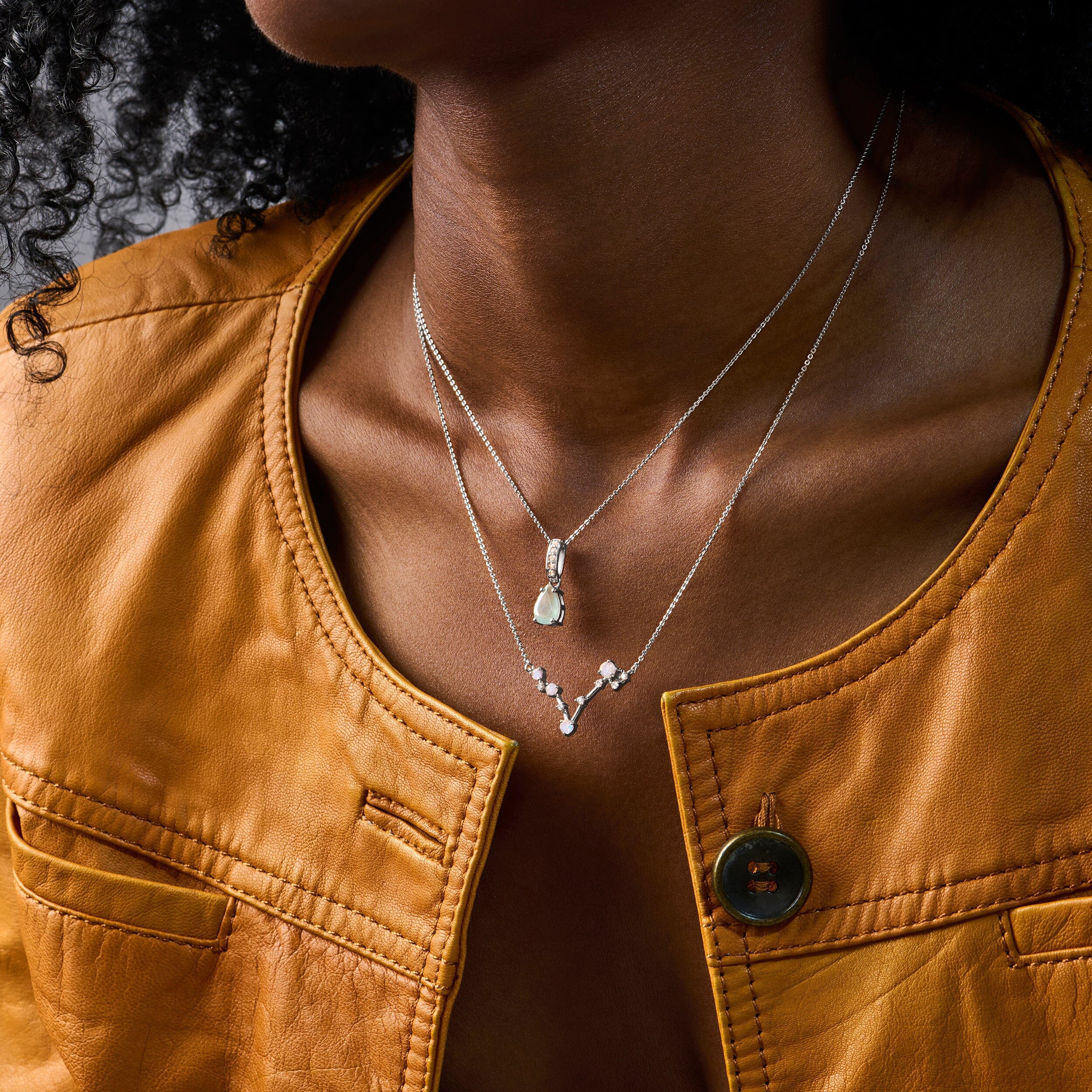 Pisces Zodiac & March Birthstone Necklaces - Image 2