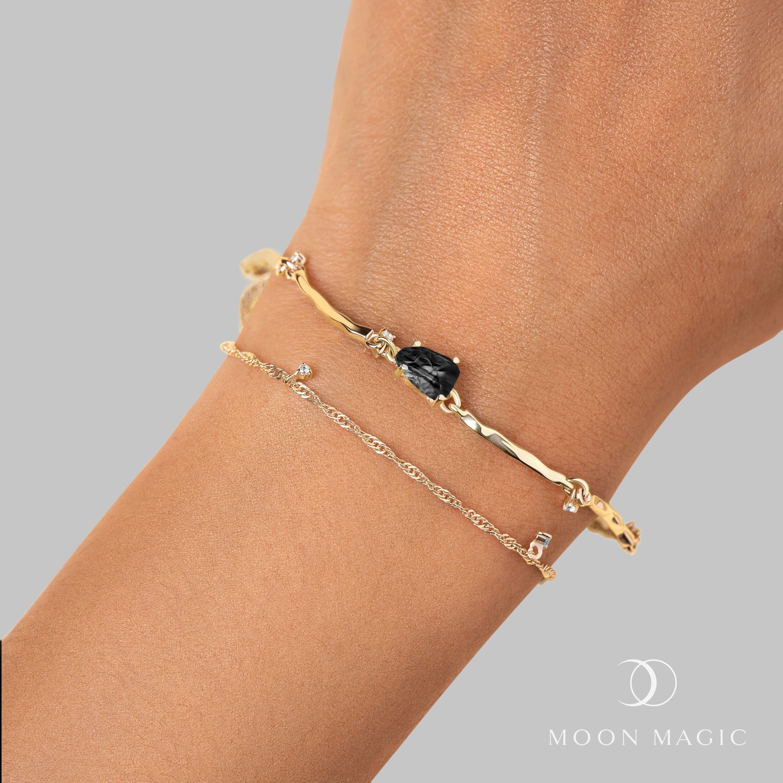 Raw Crystal Bracelet - Flow Black Obsidian - Image 21