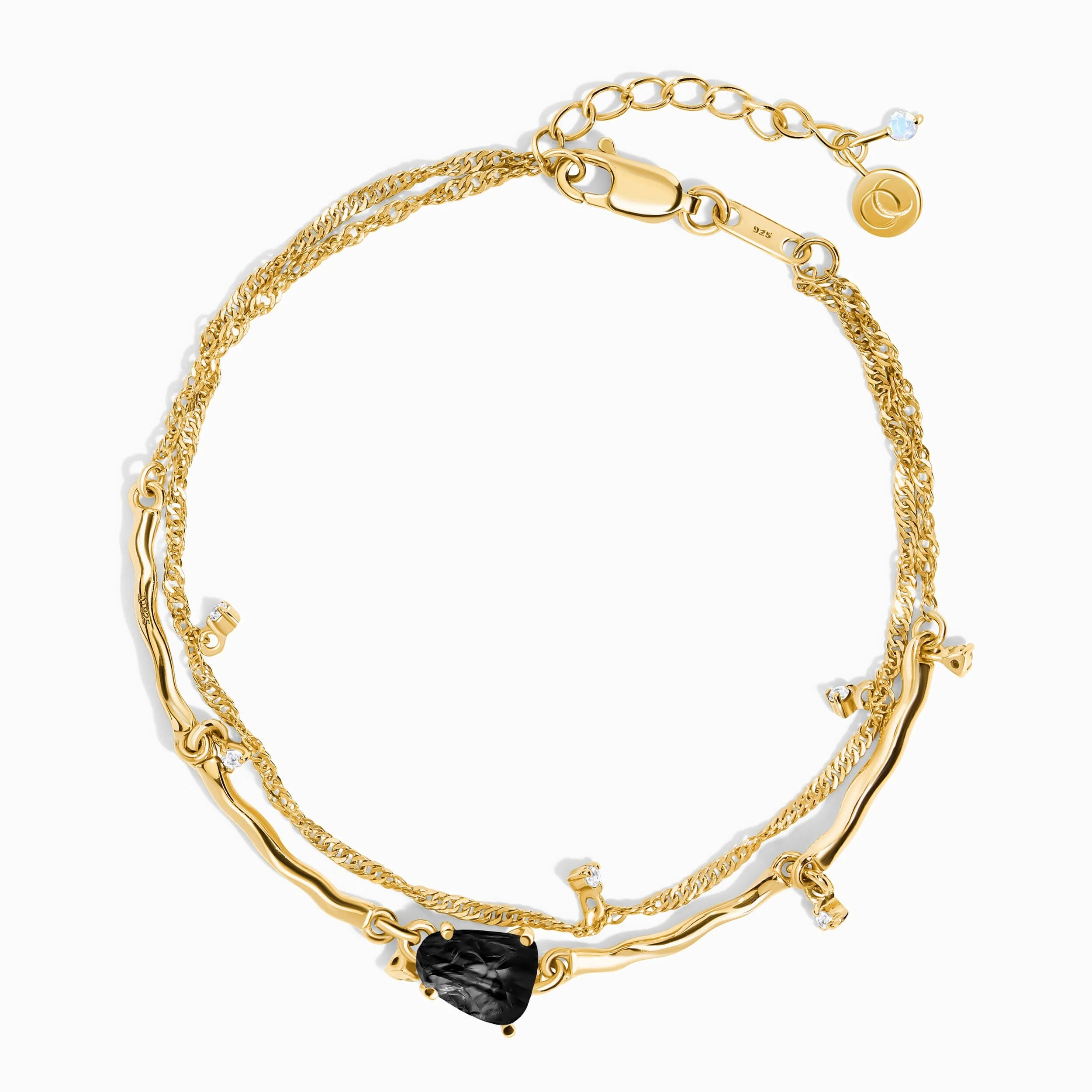 Raw Crystal Bracelet - Flow Black Obsidian - Image 5