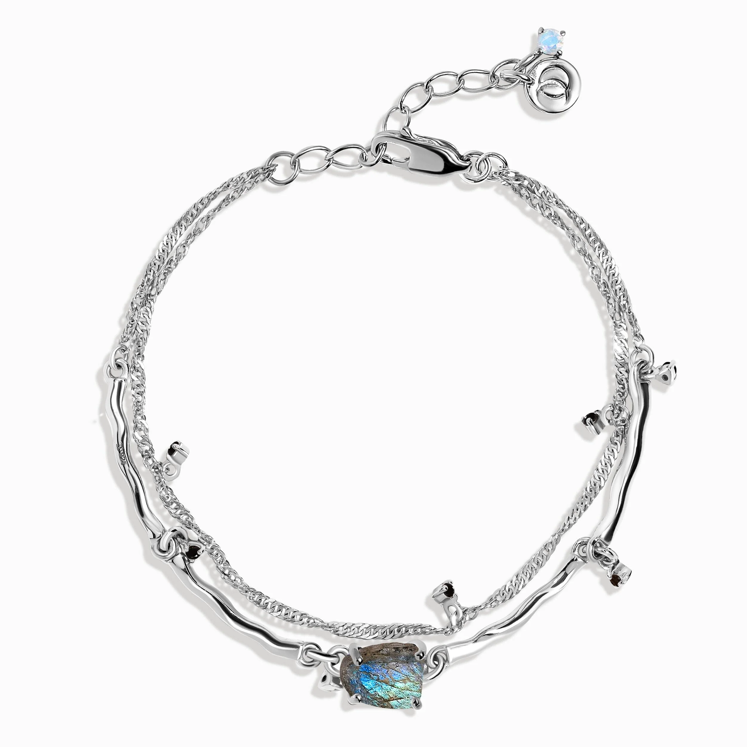 Raw Crystal Bracelet - Flow Labradorite