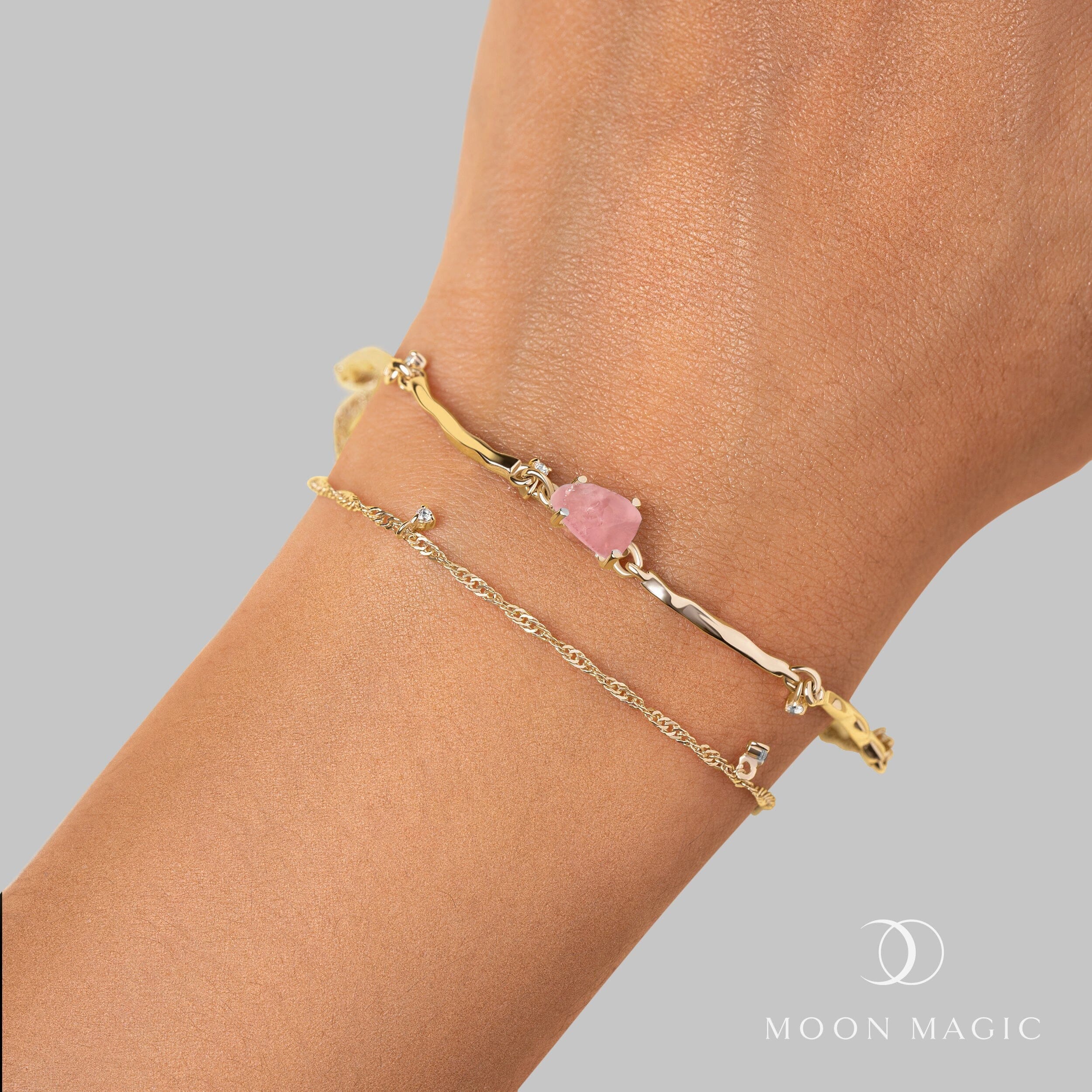 Raw Crystal Bracelet - Flow Rose Quartz - Image 24