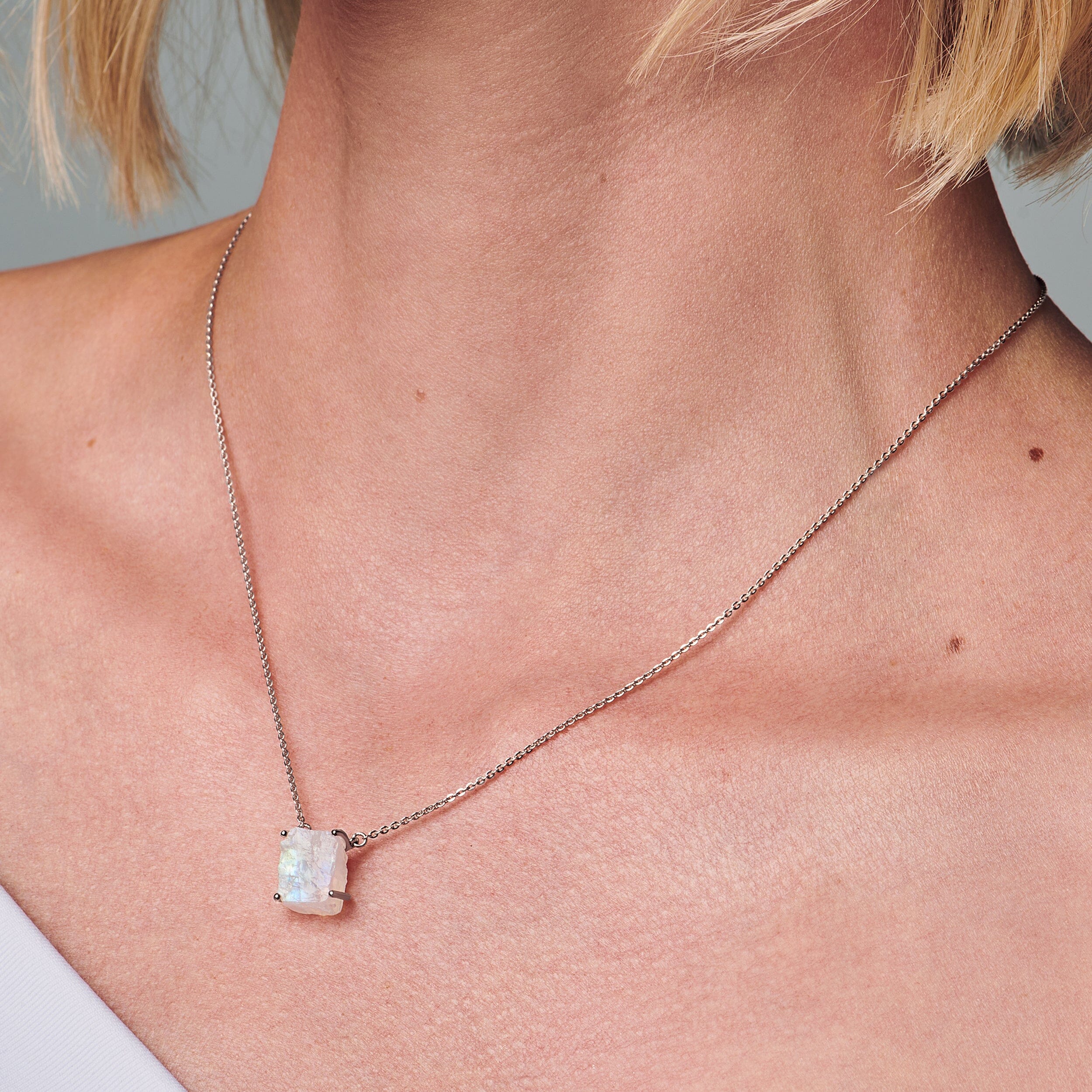 Raw Crystal Necklace - Moonstone 'Intuition' - Image 2