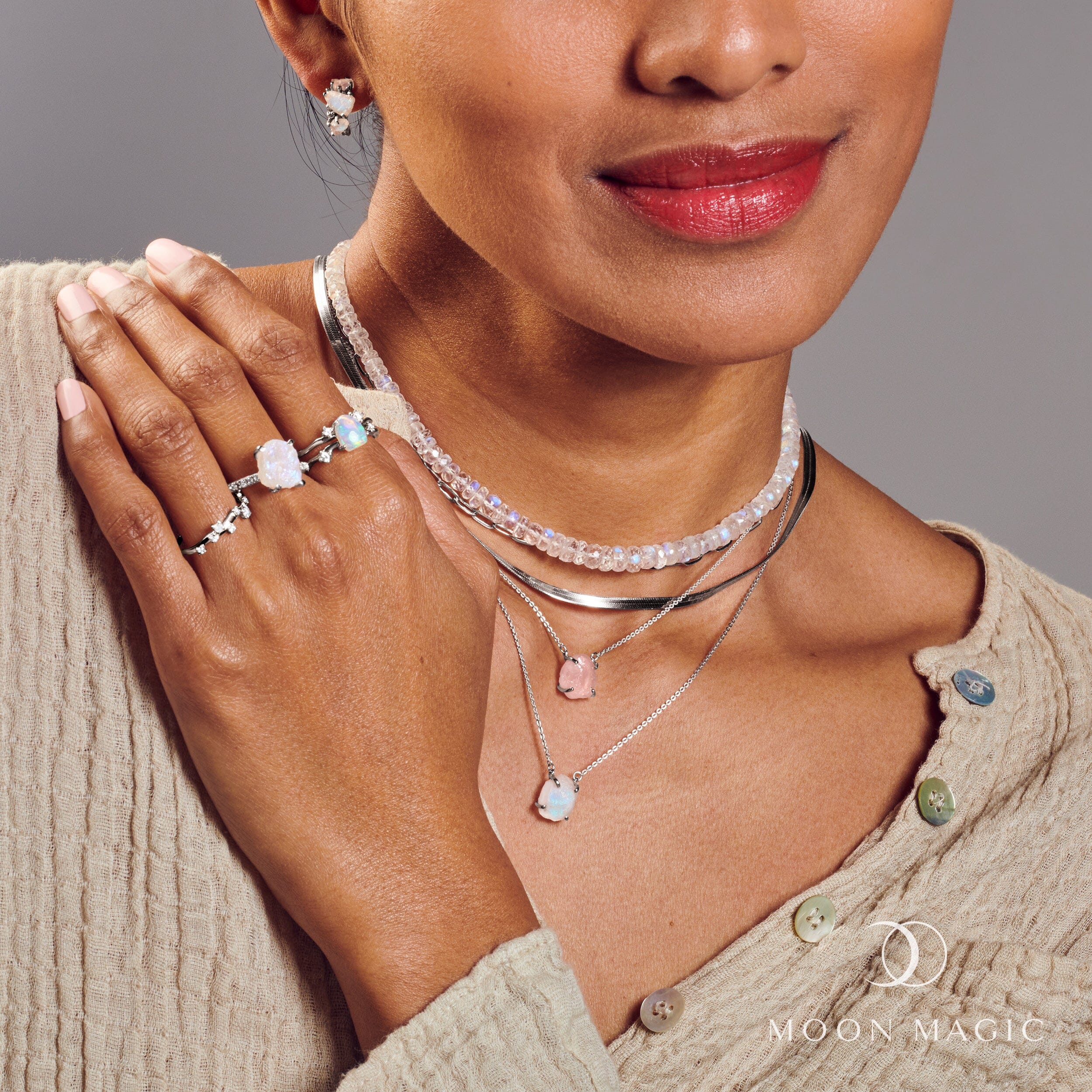 Raw Crystal Necklace - Rose Quartz 'Self-Love' - Image 8