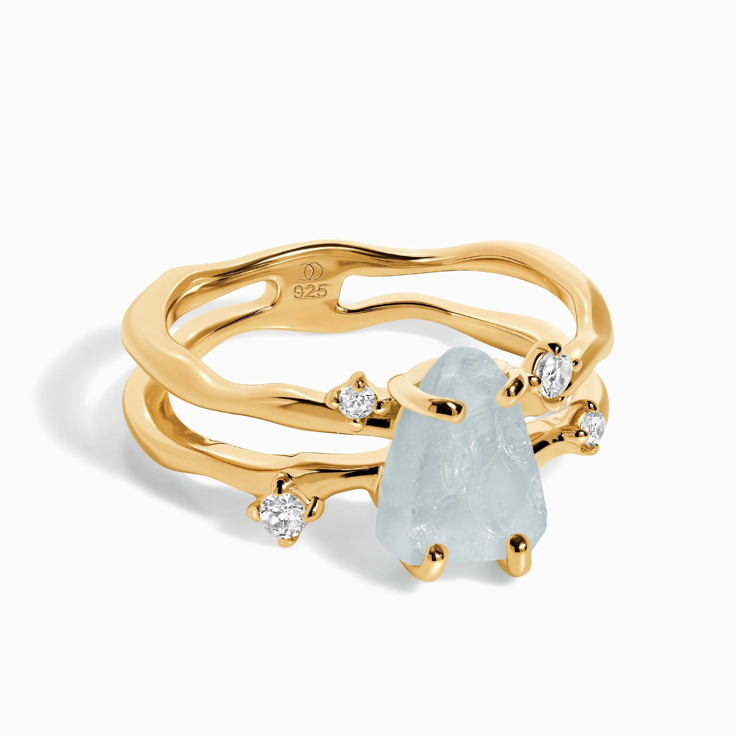 Raw Crystal Ring - Flow Aquamarine - Image 5