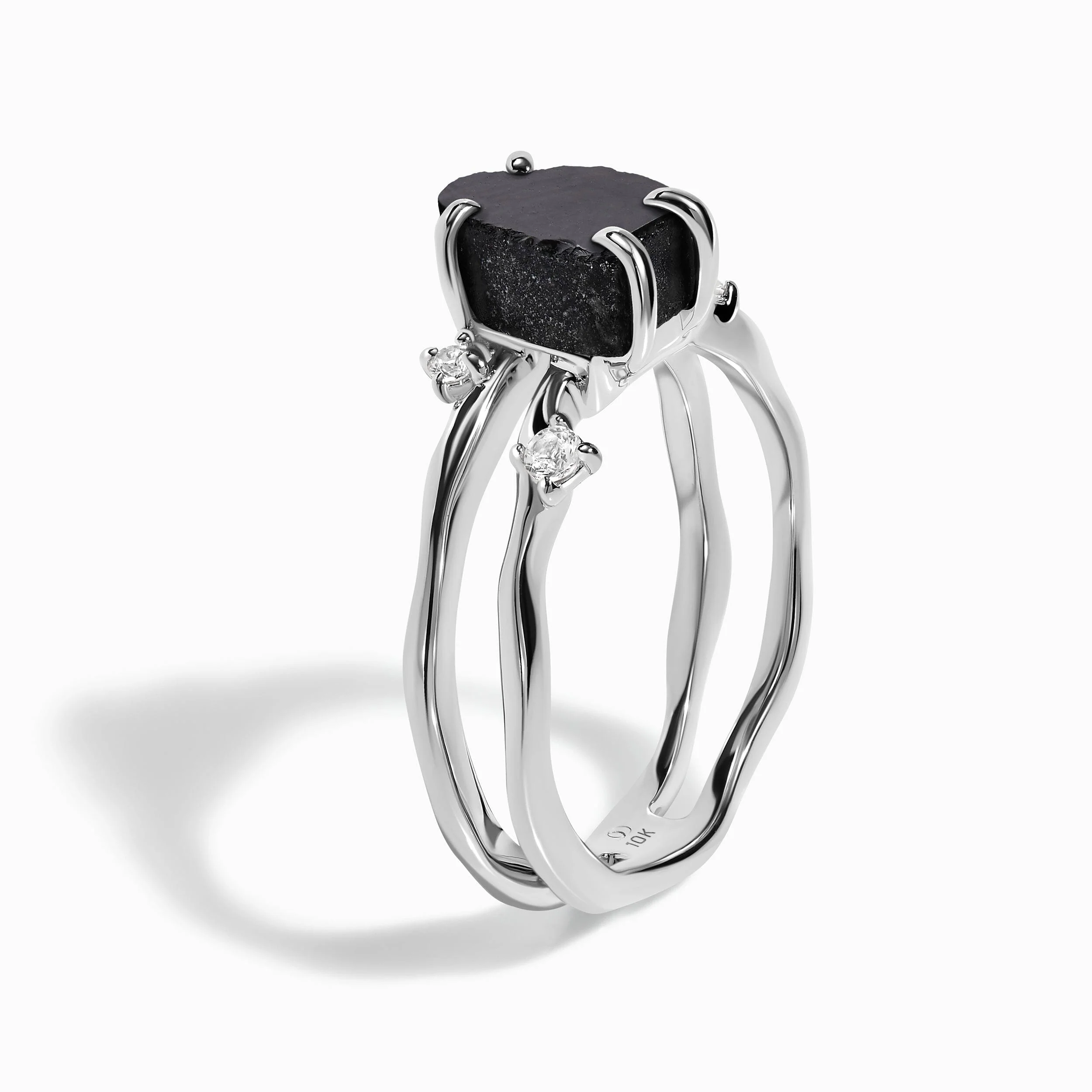 Raw Crystal Ring - Flow Black Obsidian - Image 24