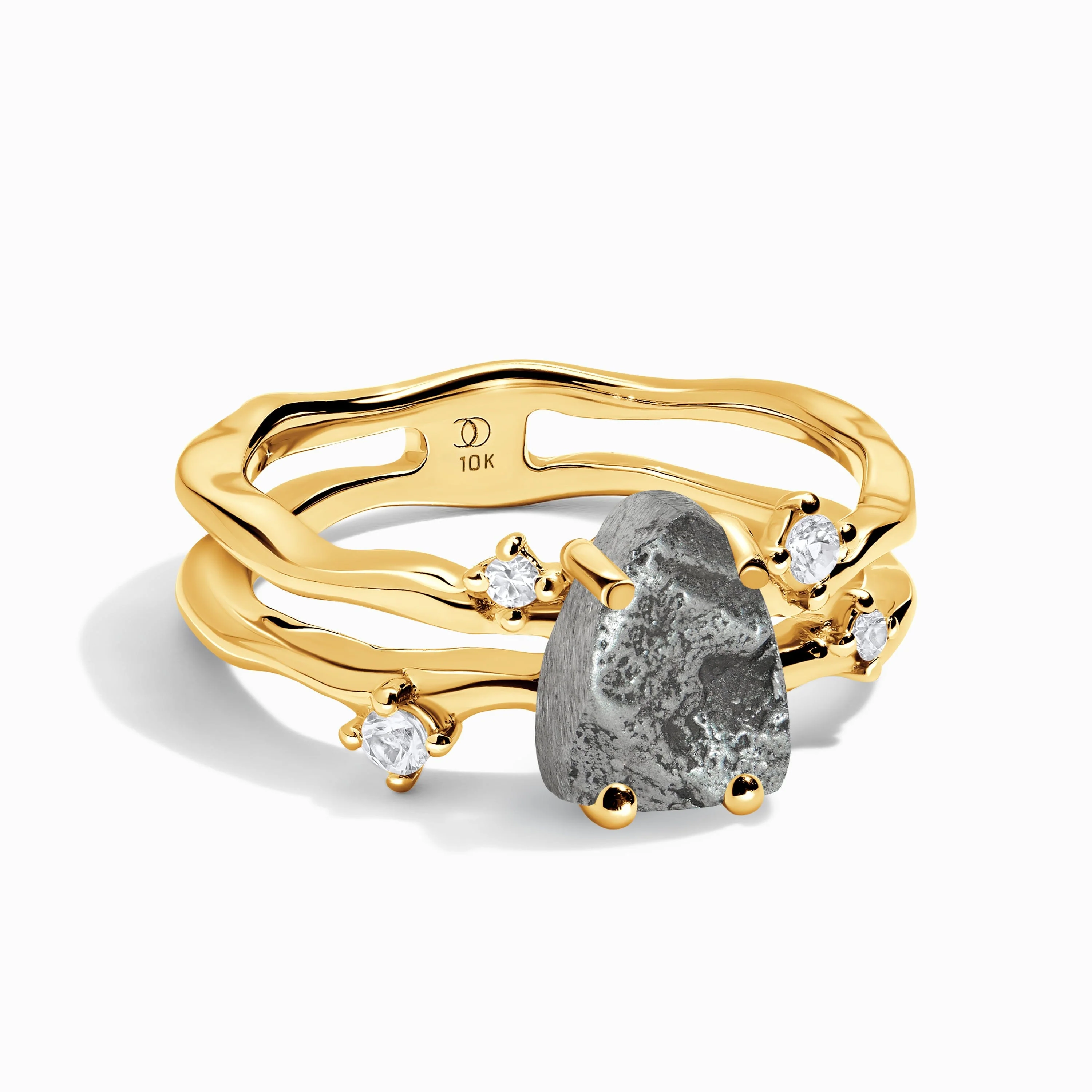 Raw Crystal Ring - Flow Meteorite - Image 11