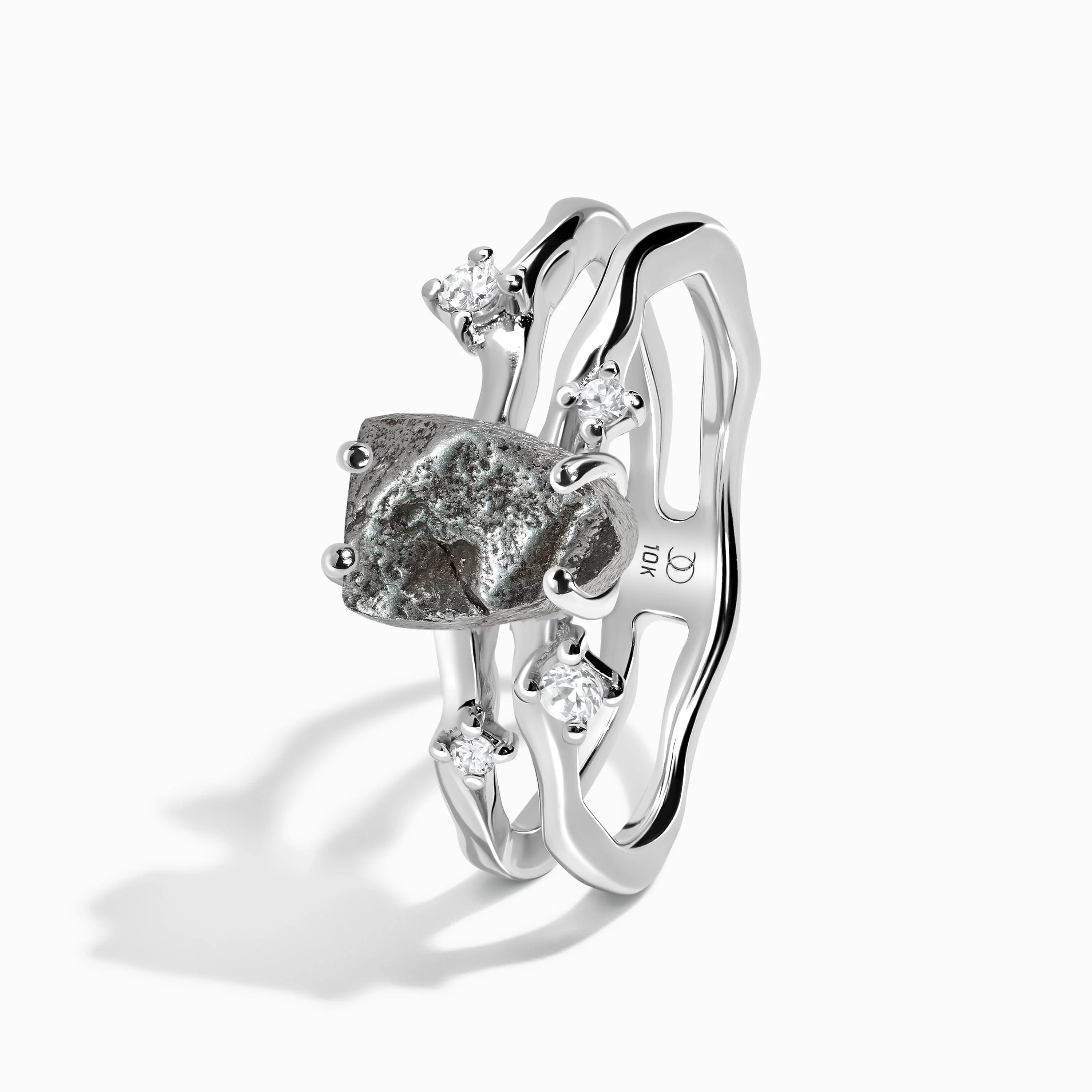 Raw Crystal Ring - Flow Meteorite - Image 27