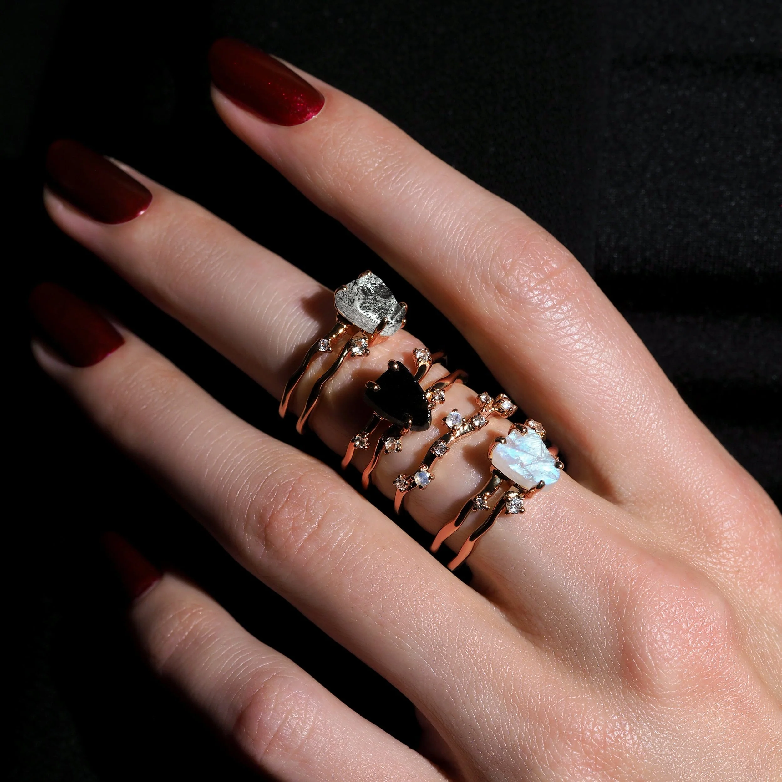 Raw Crystal Ring - Flow Meteorite - Image 30