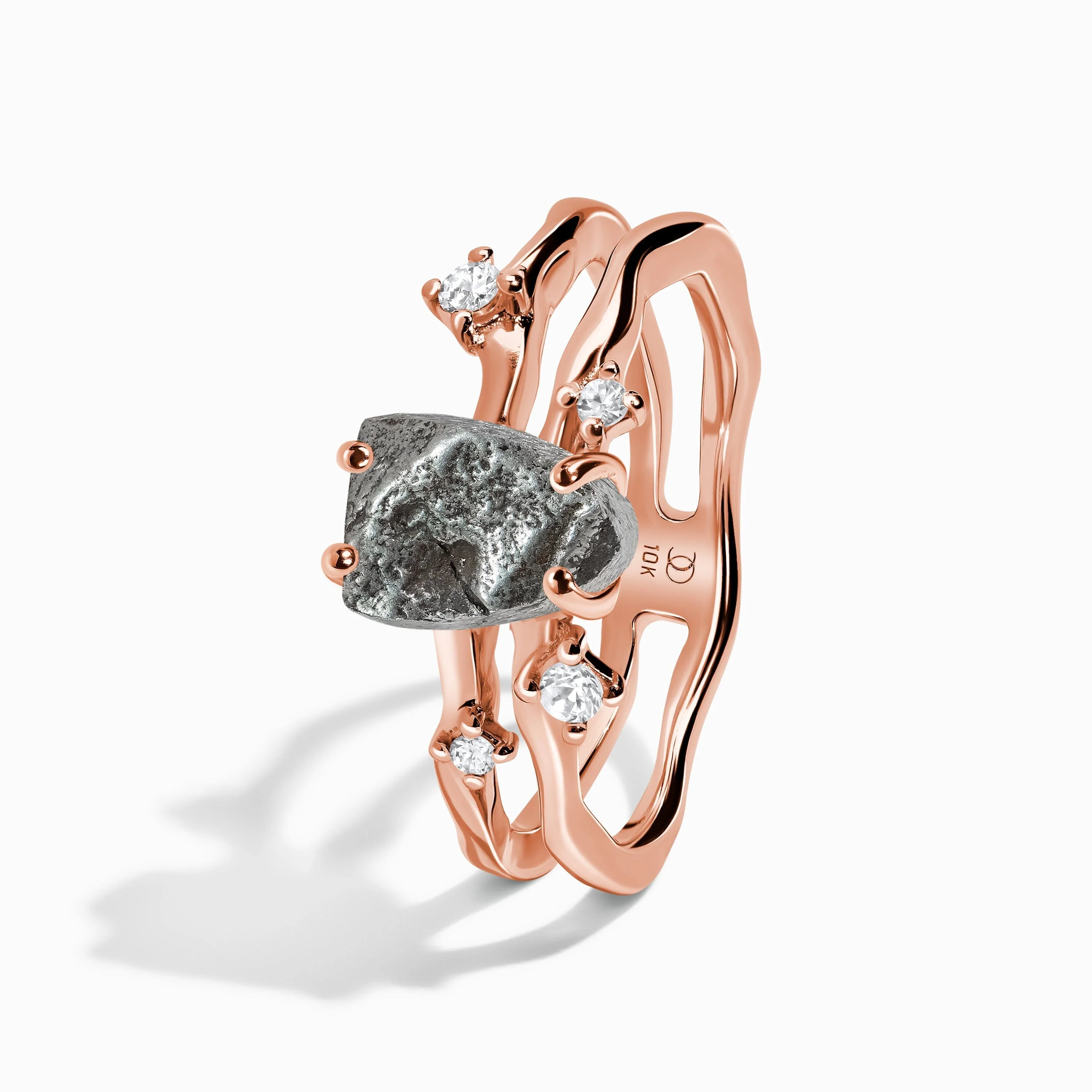 Raw Crystal Ring - Flow Meteorite - Image 31