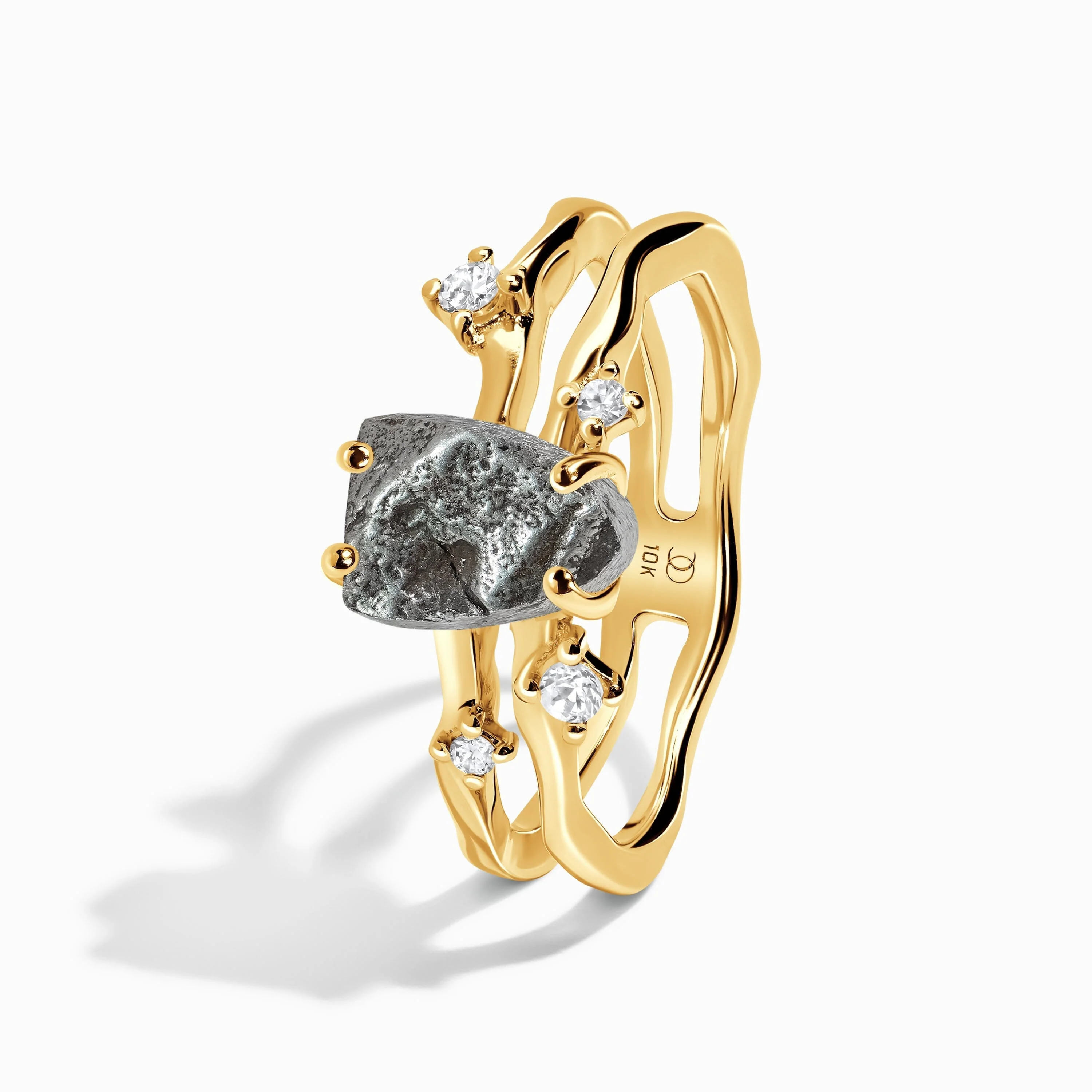 Raw Crystal Ring - Flow Meteorite - Image 35