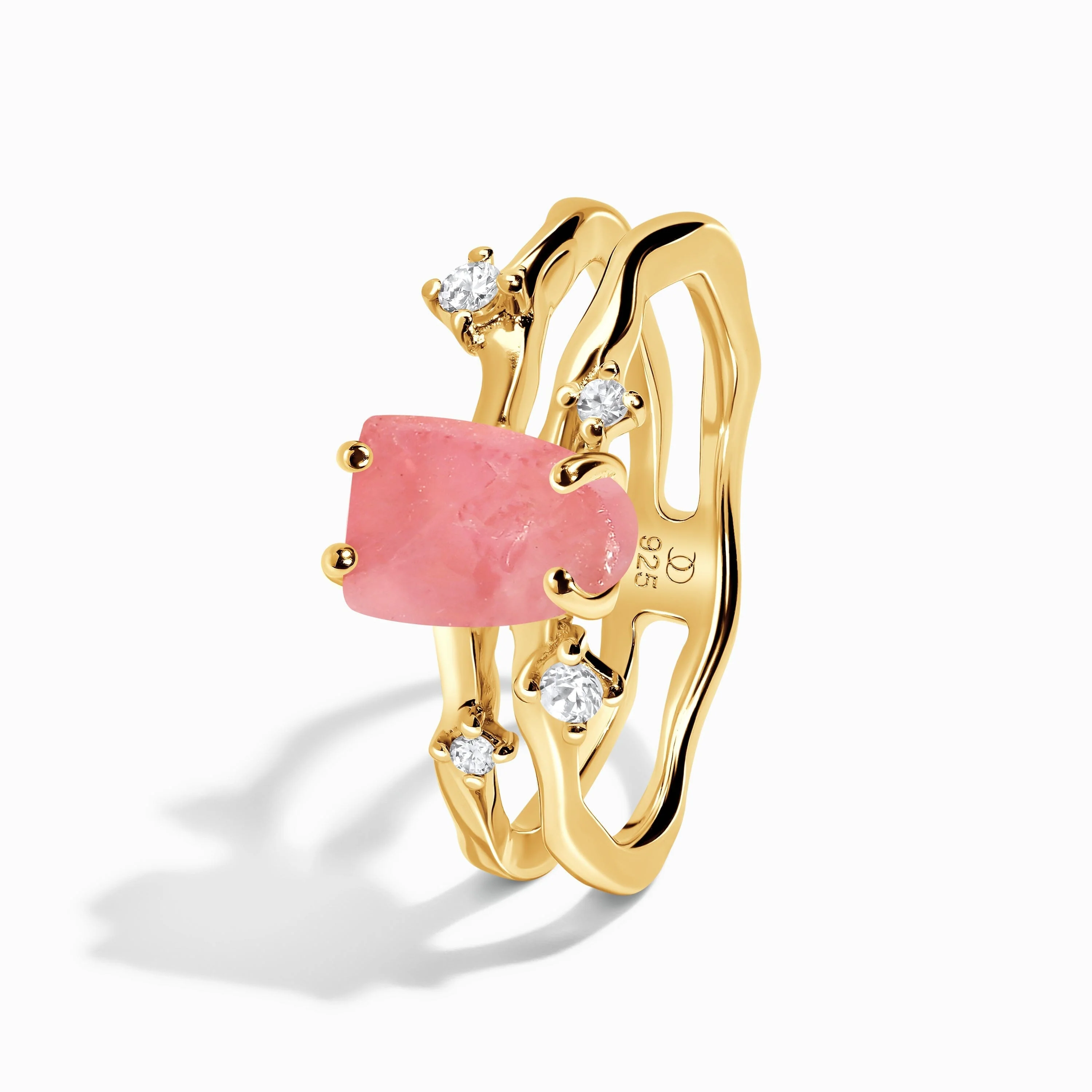 Raw Crystal Ring - Flow Rose Quartz - Image 23