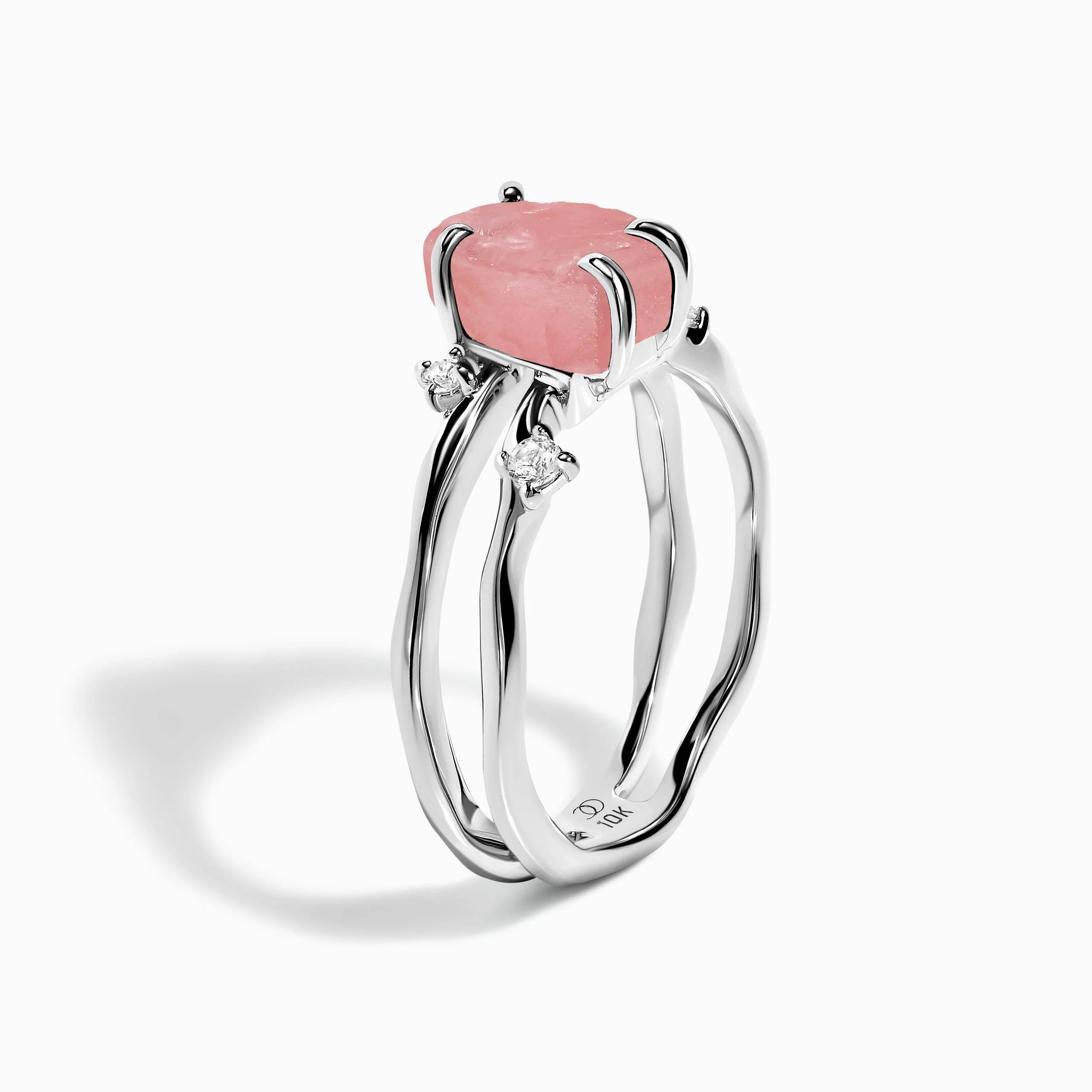 Raw Crystal Ring - Flow Rose Quartz - Image 28
