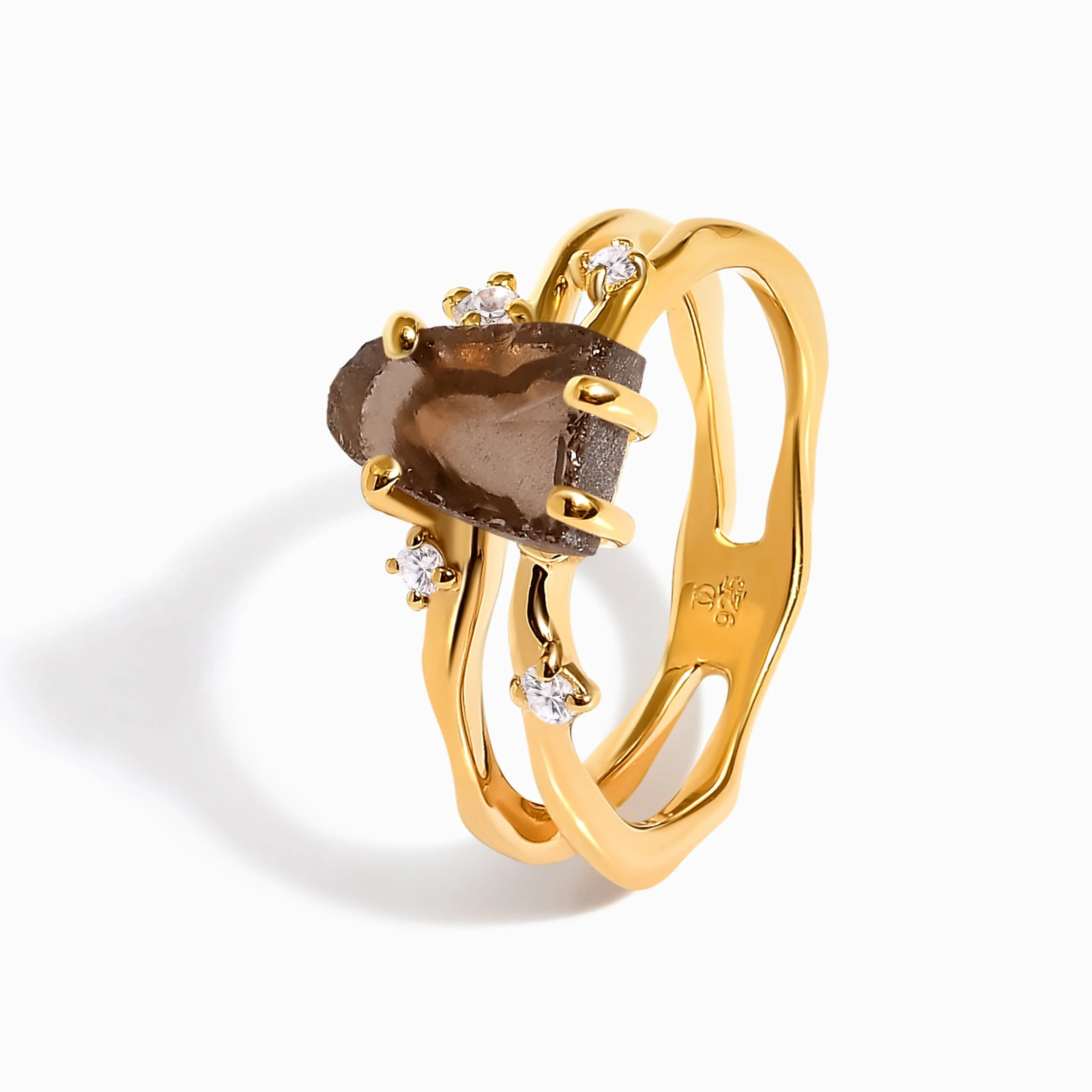 Raw Crystal Ring - Flow Smoky Quartz - Image 18