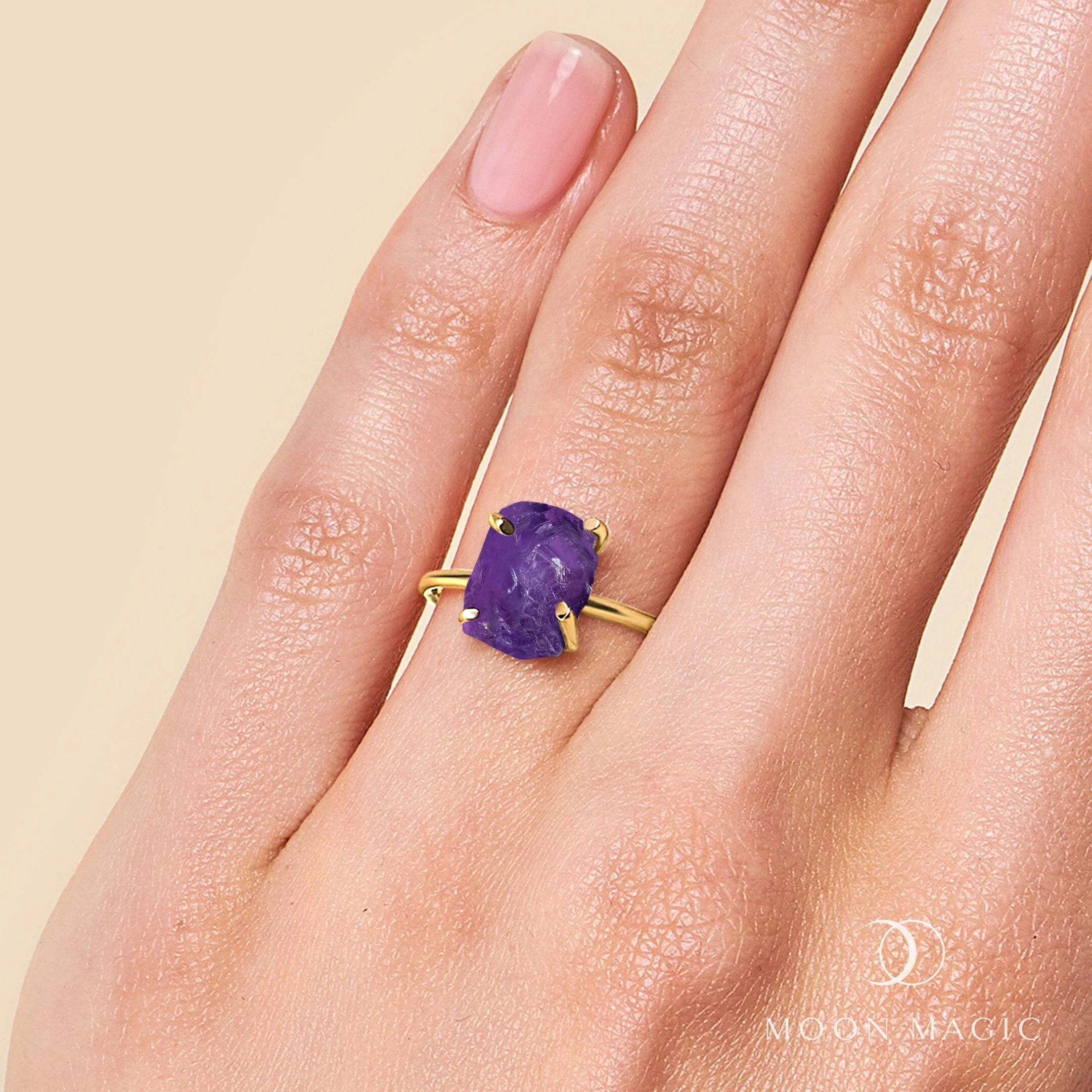 Raw Crystal Ring - Petite Amethyst - Image 6