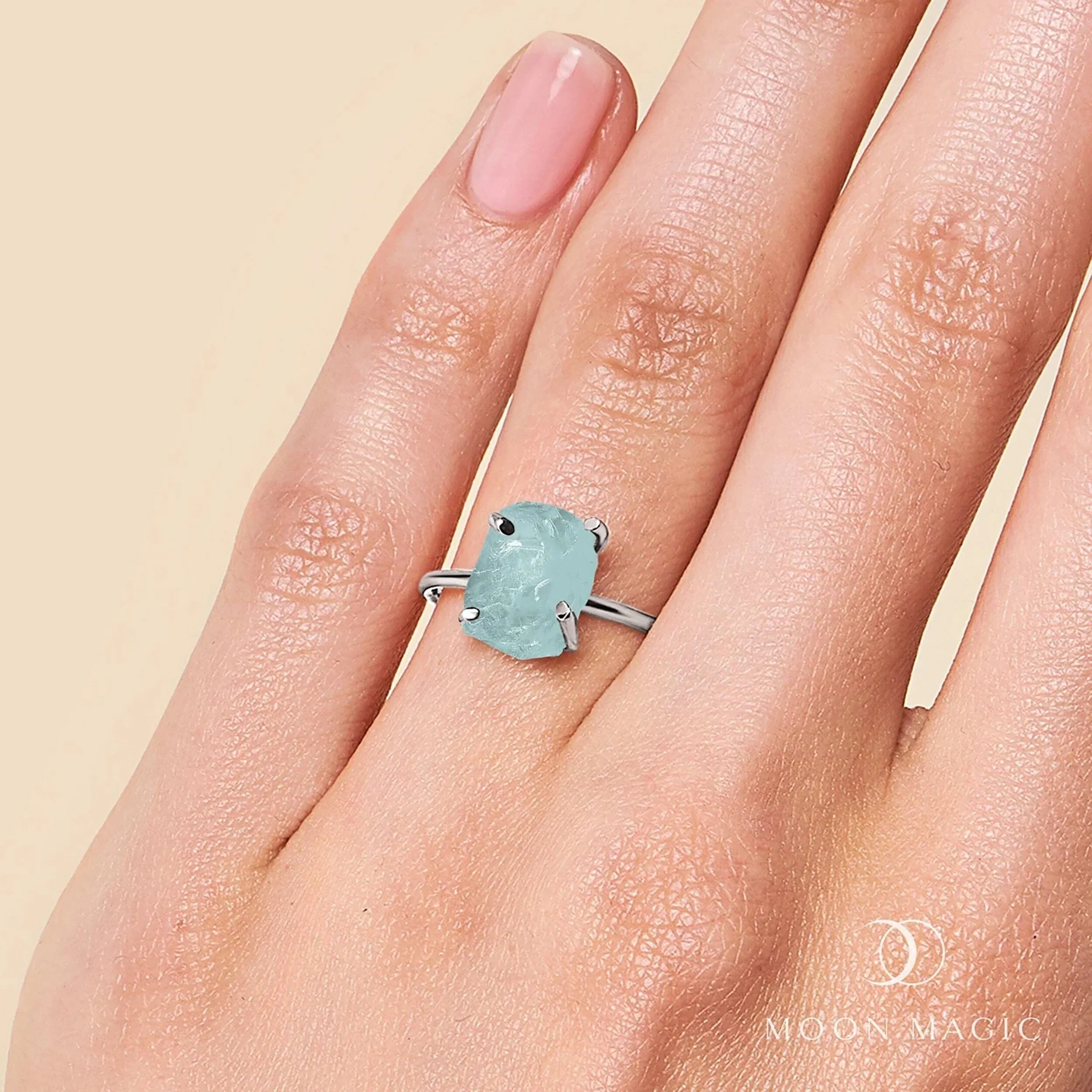 Raw Crystal Ring - Petite Aquamarine - Image 2