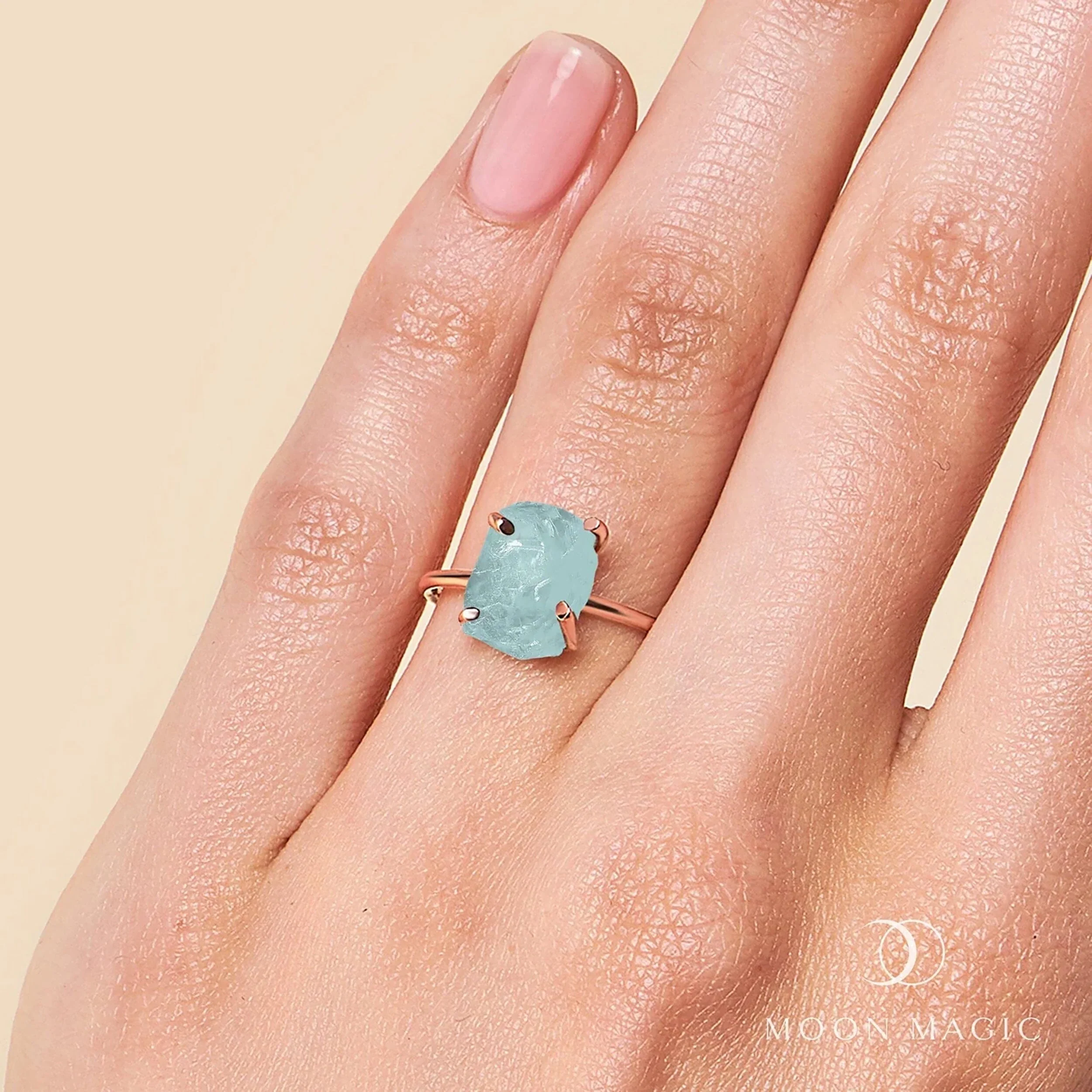Raw Crystal Ring - Petite Aquamarine - Image 4