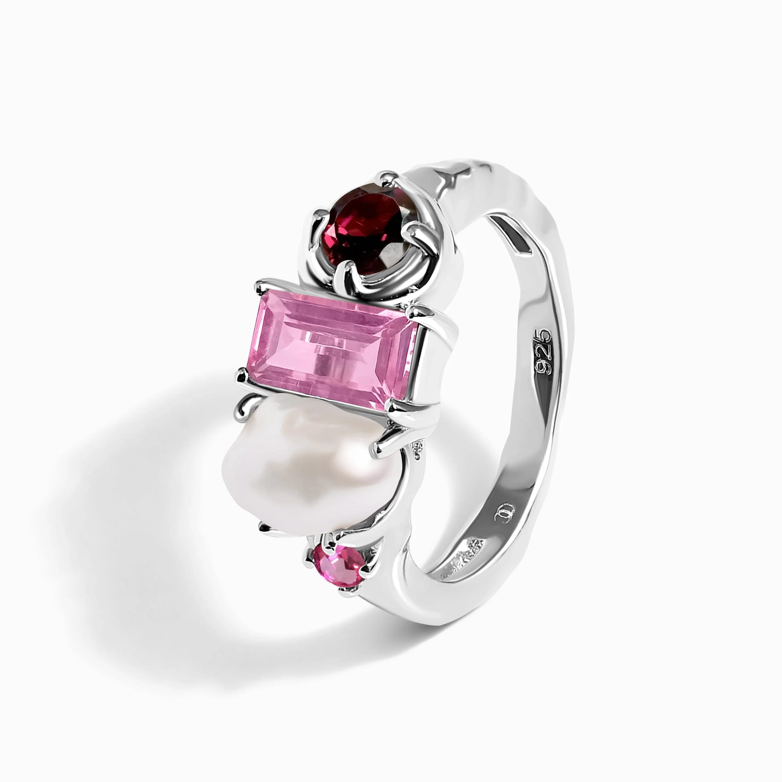 Rhodolite Garnet Pearl Ring - Treasure - Image 10