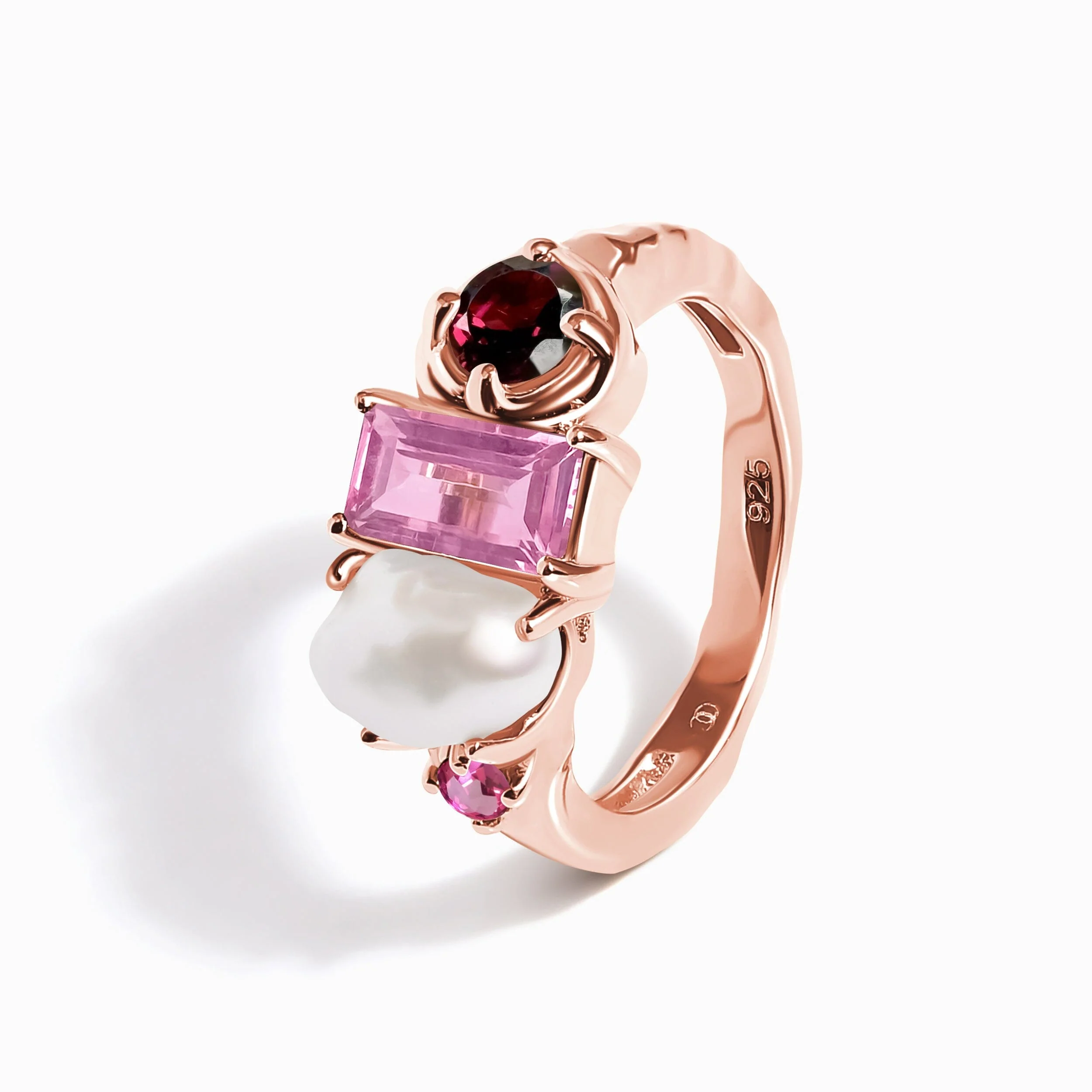 Rhodolite Garnet Pearl Ring - Treasure - Image 12