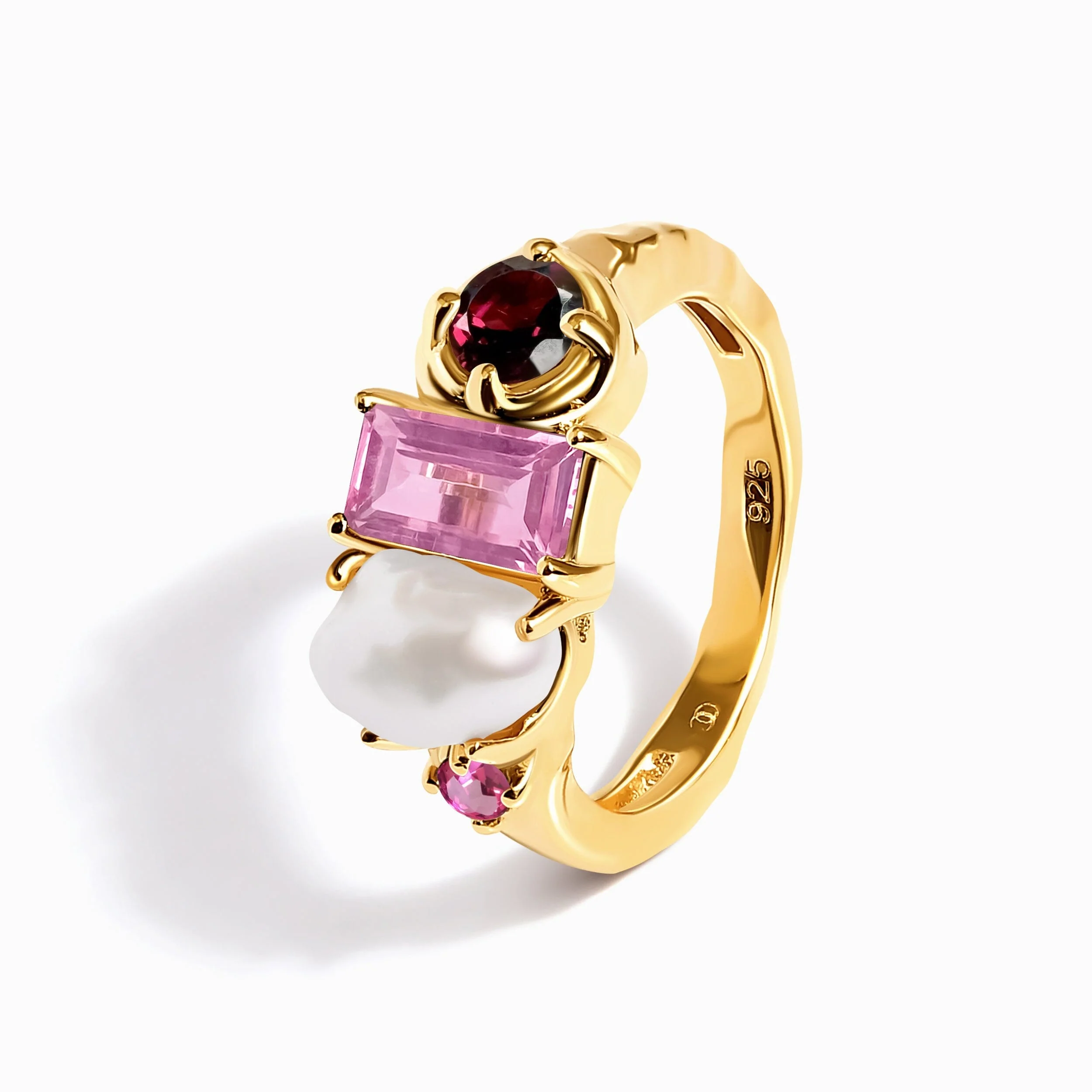 Rhodolite Garnet Pearl Ring - Treasure - Image 14