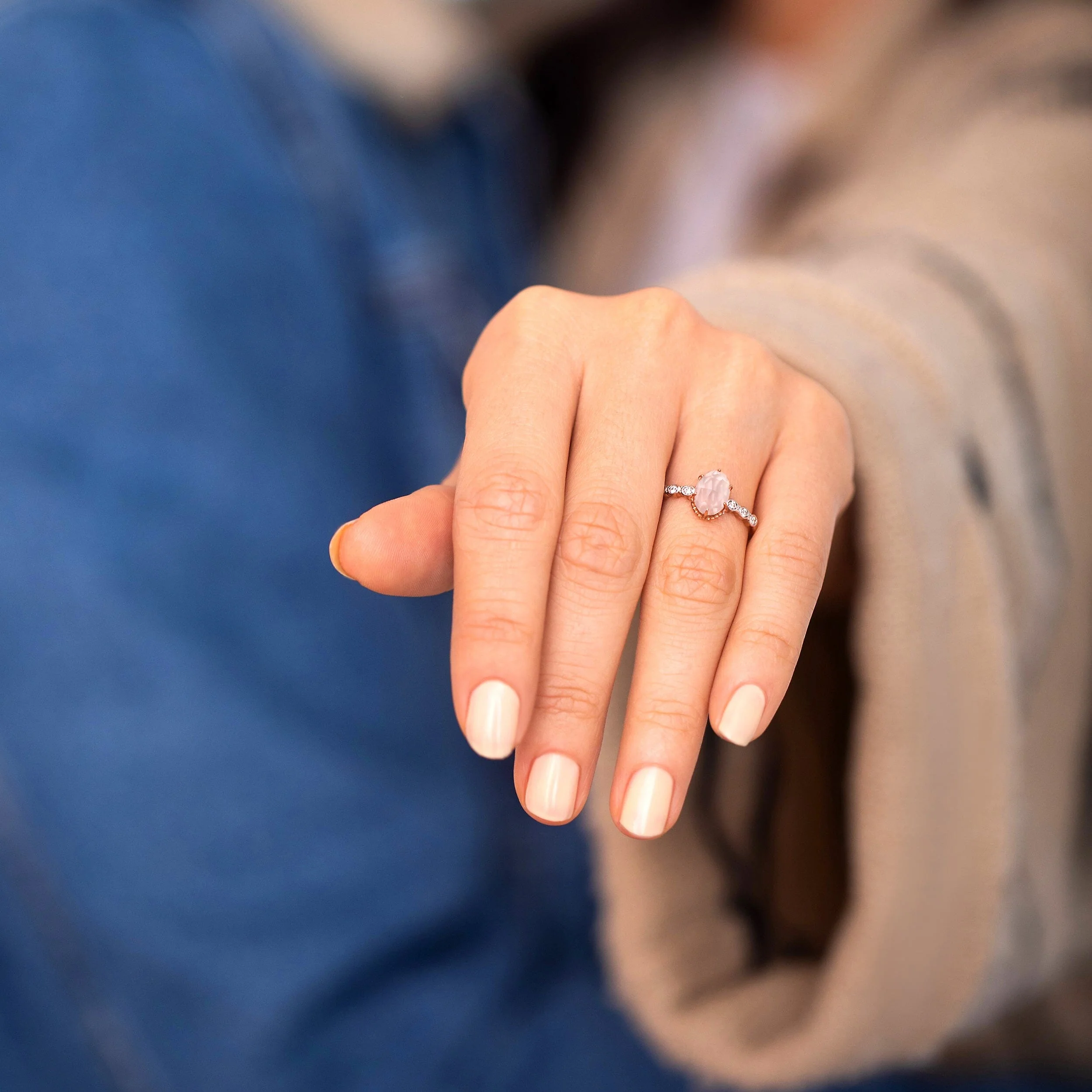 Rose Quartz Diamond Ring - Mirth - Image 15