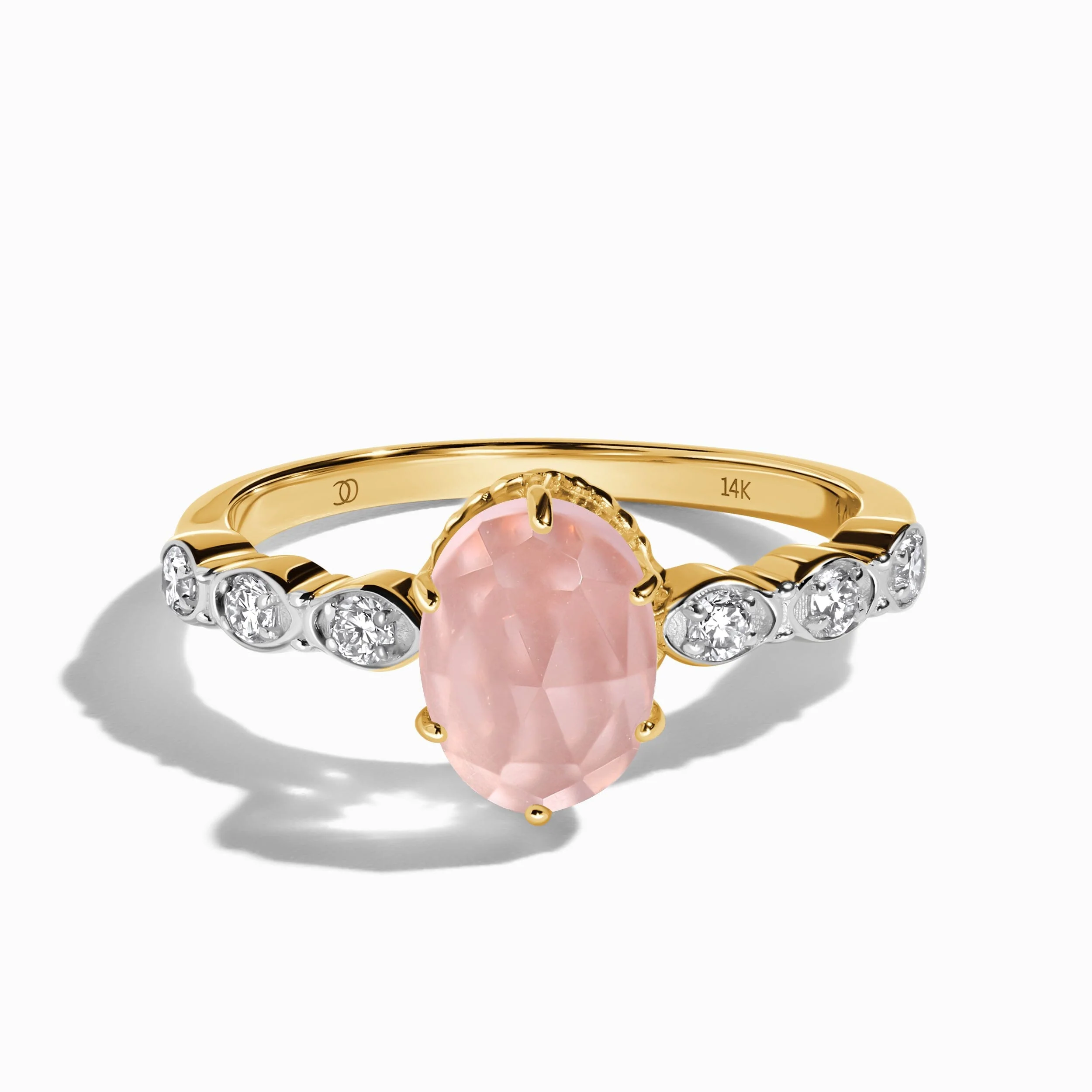 Rose Quartz Lab Diamond Ring - Mirth - Image 5