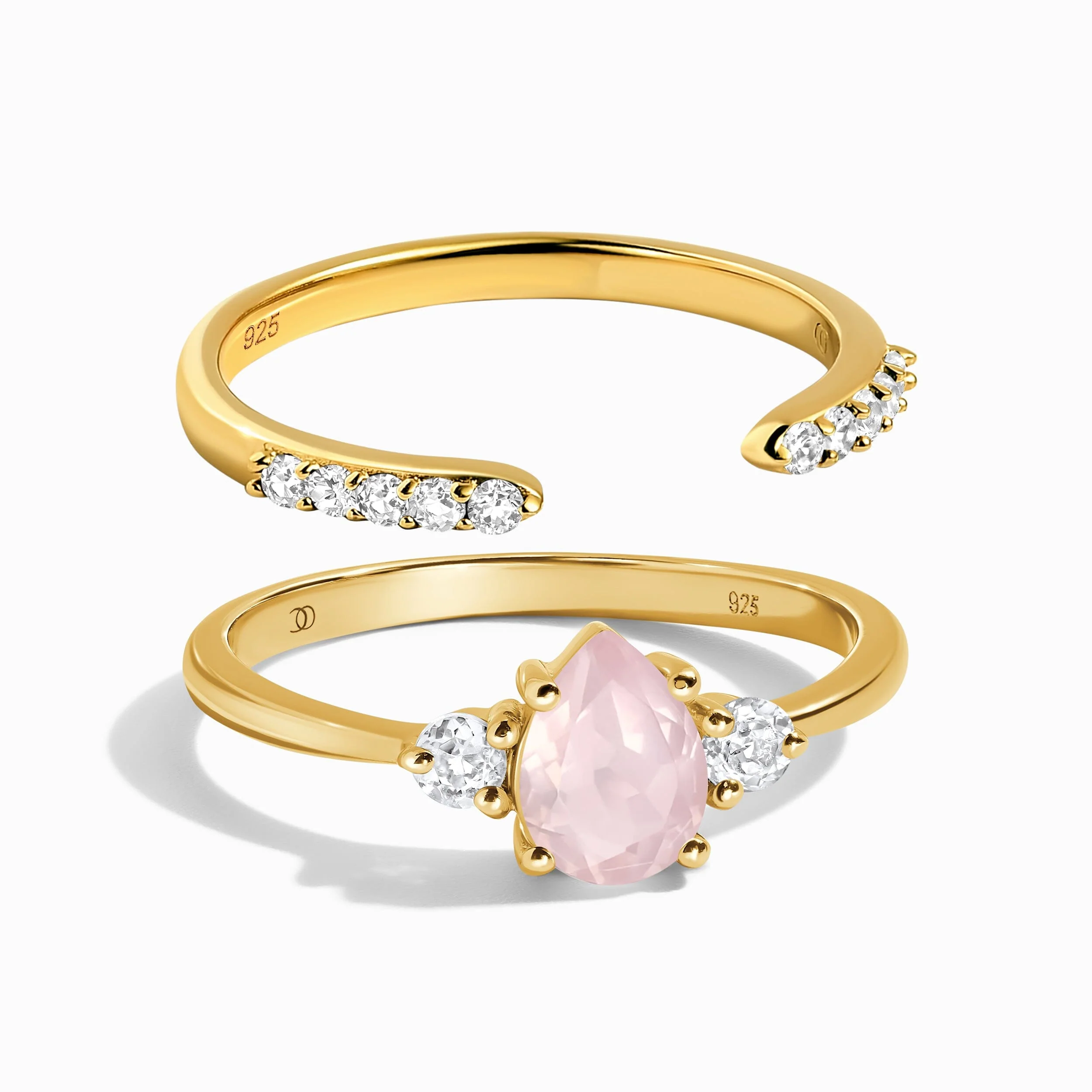 Rose Quartz Lania Ring & Twinkling Band - Image 5