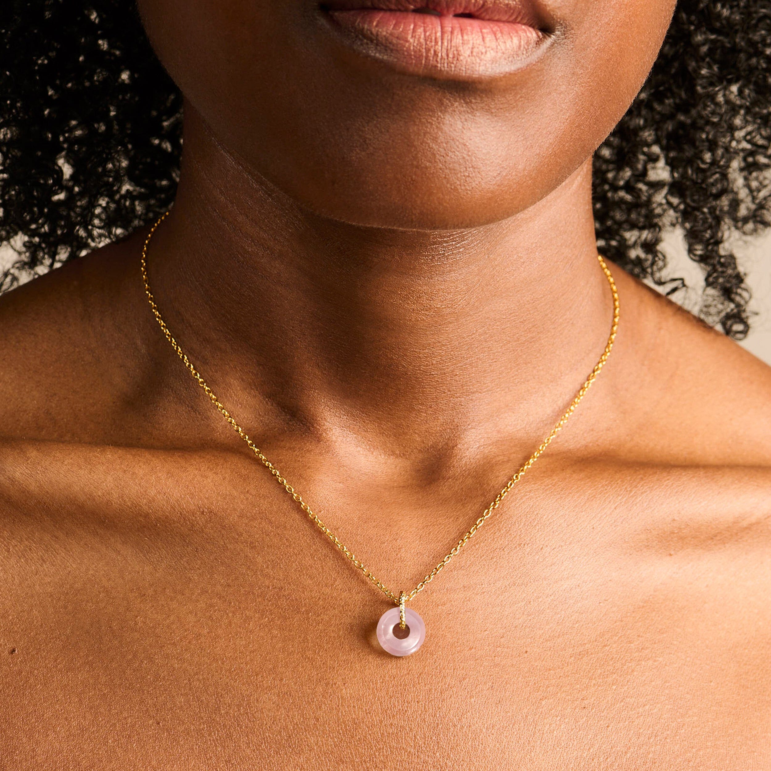 Rose Quartz Necklace - Aluna - Image 6