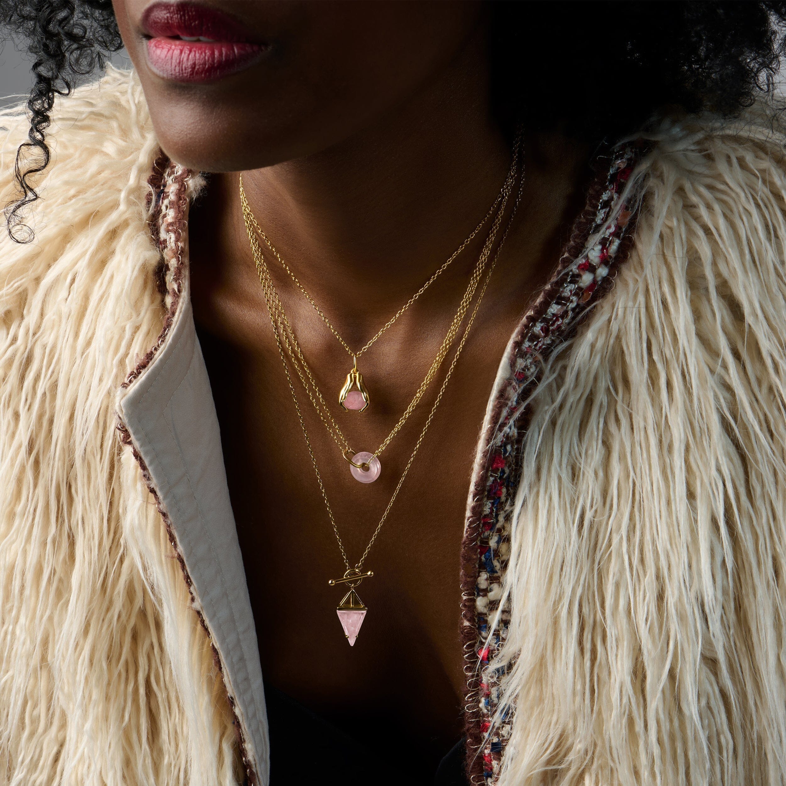 Rose Quartz Necklace - Heroine T-Lock - Image 27