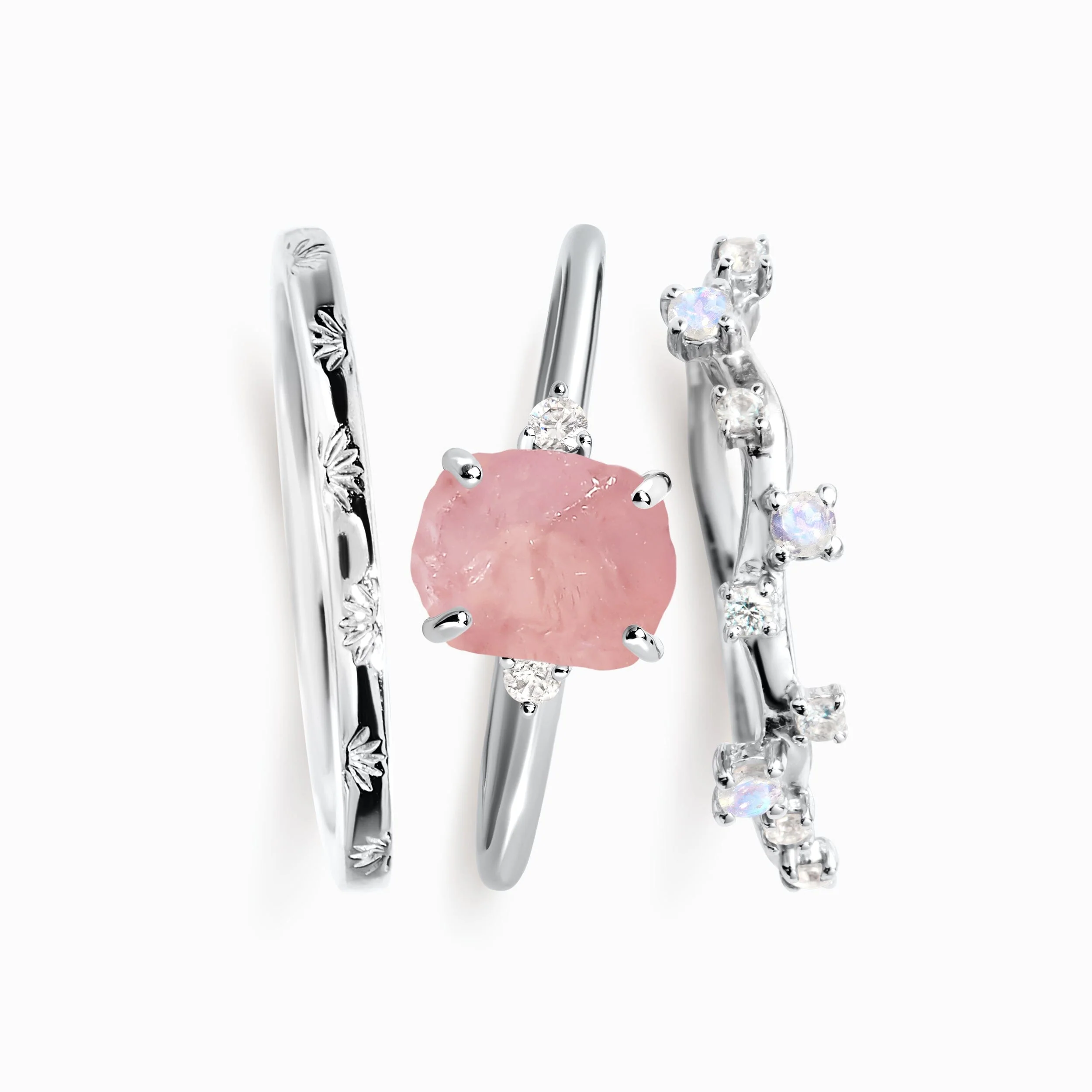 Rose Quartz Petite Raw Allure Set