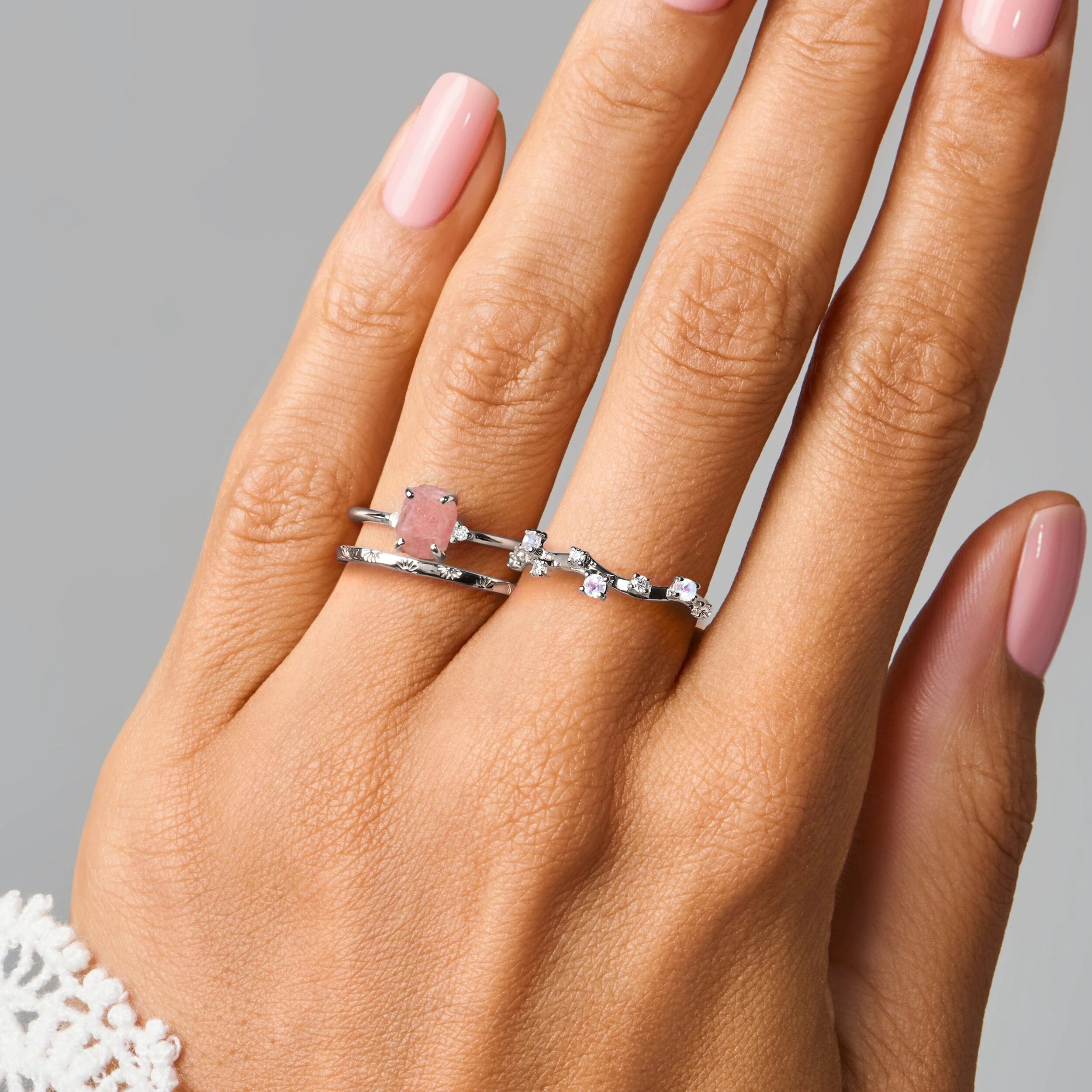 Rose Quartz Petite Raw Allure Set - Image 2