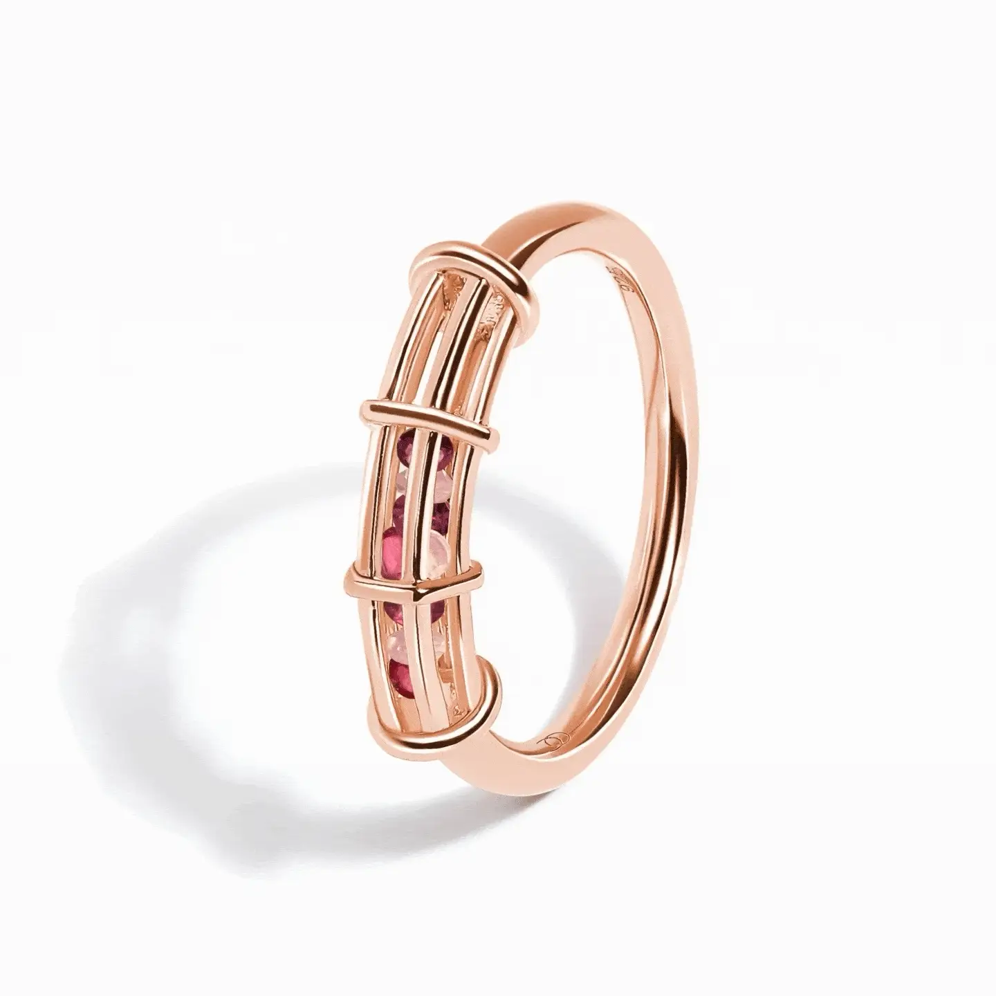 Rose Quartz Rhodolite Fidget Ring - Motion Medicine - Image 10