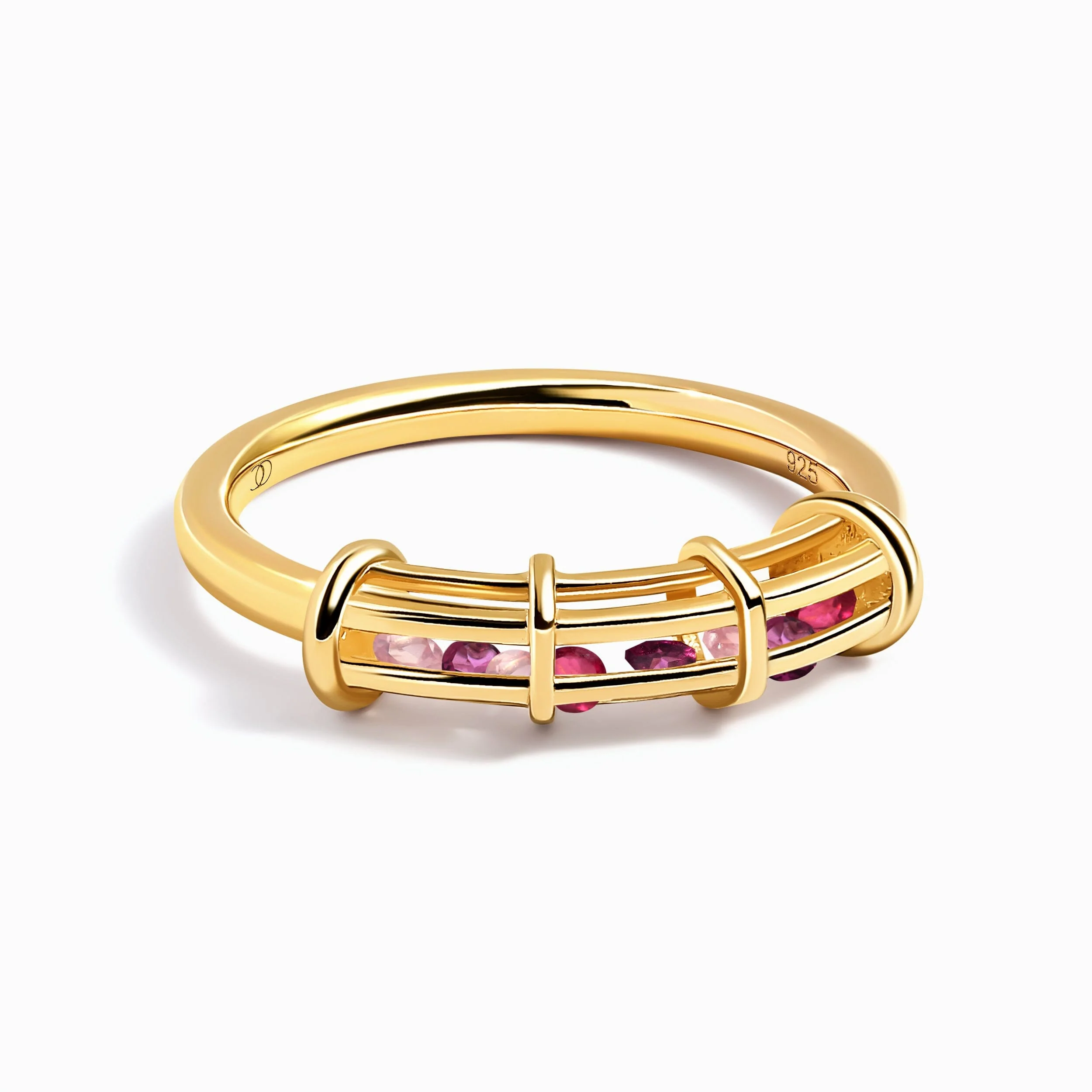 Rose Quartz Rhodolite Fidget Ring - Motion Medicine - Image 5