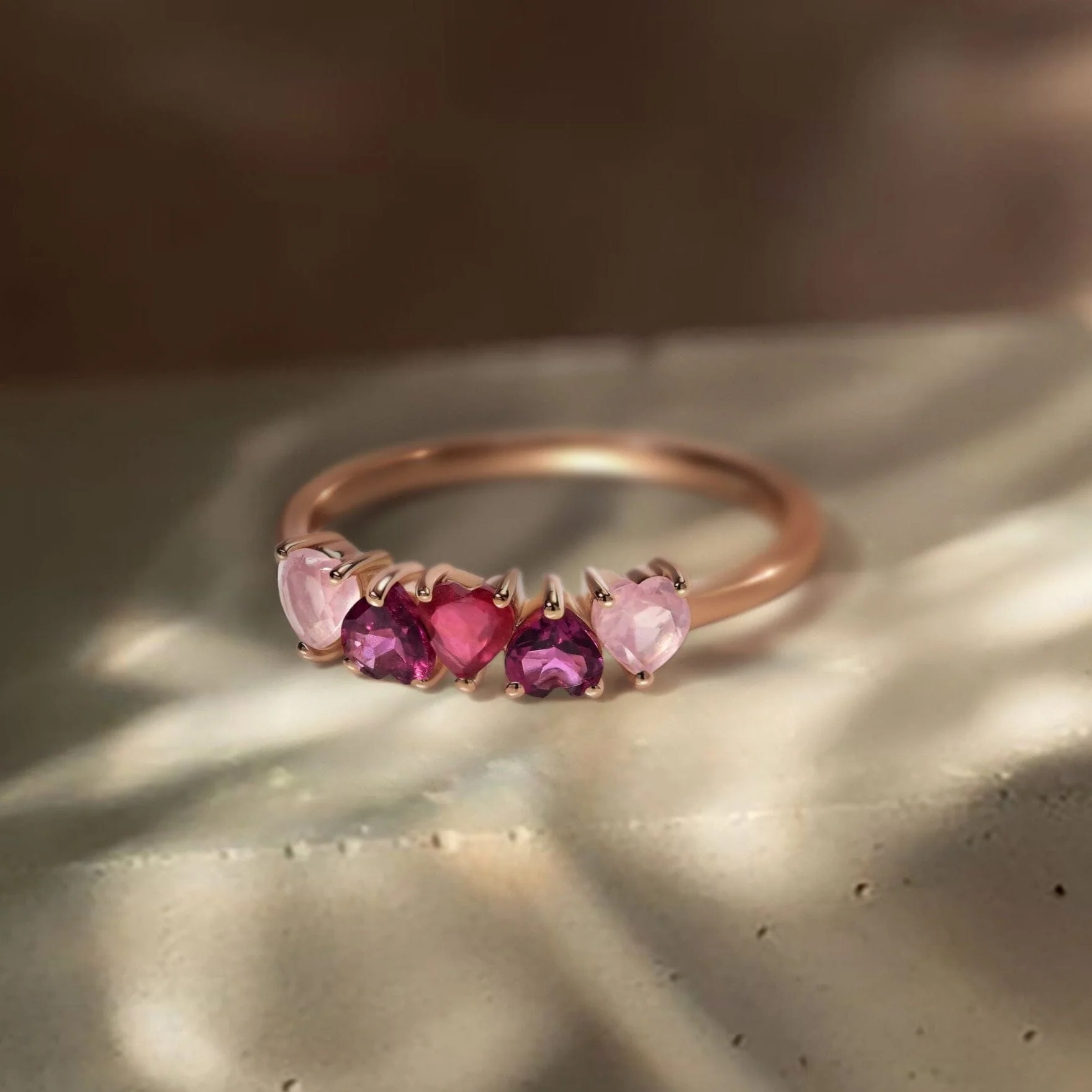 Rose Quartz Rhodolite Ring - Crush On You - Image 17
