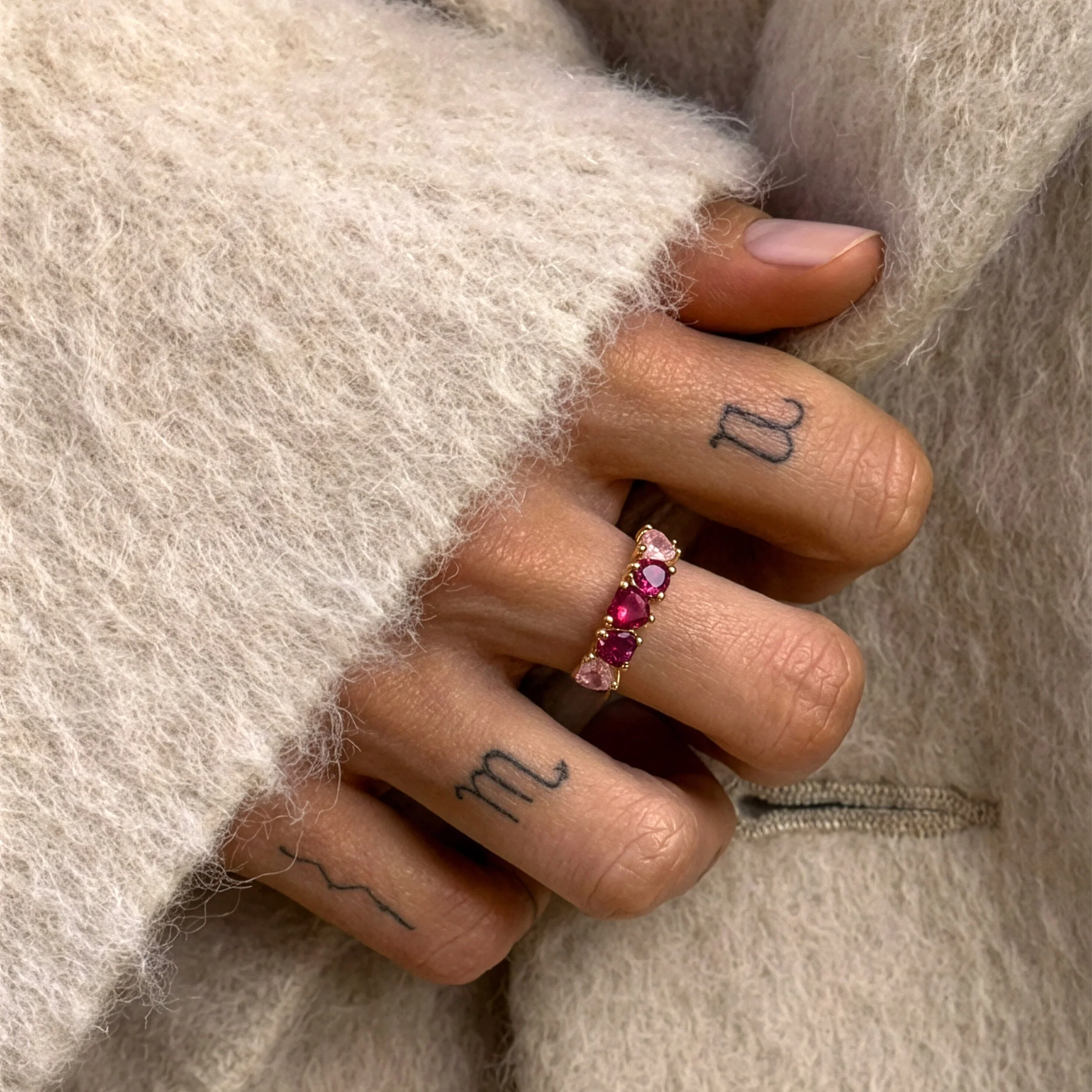 Rose Quartz Rhodolite Ring - Crush On You - Image 19