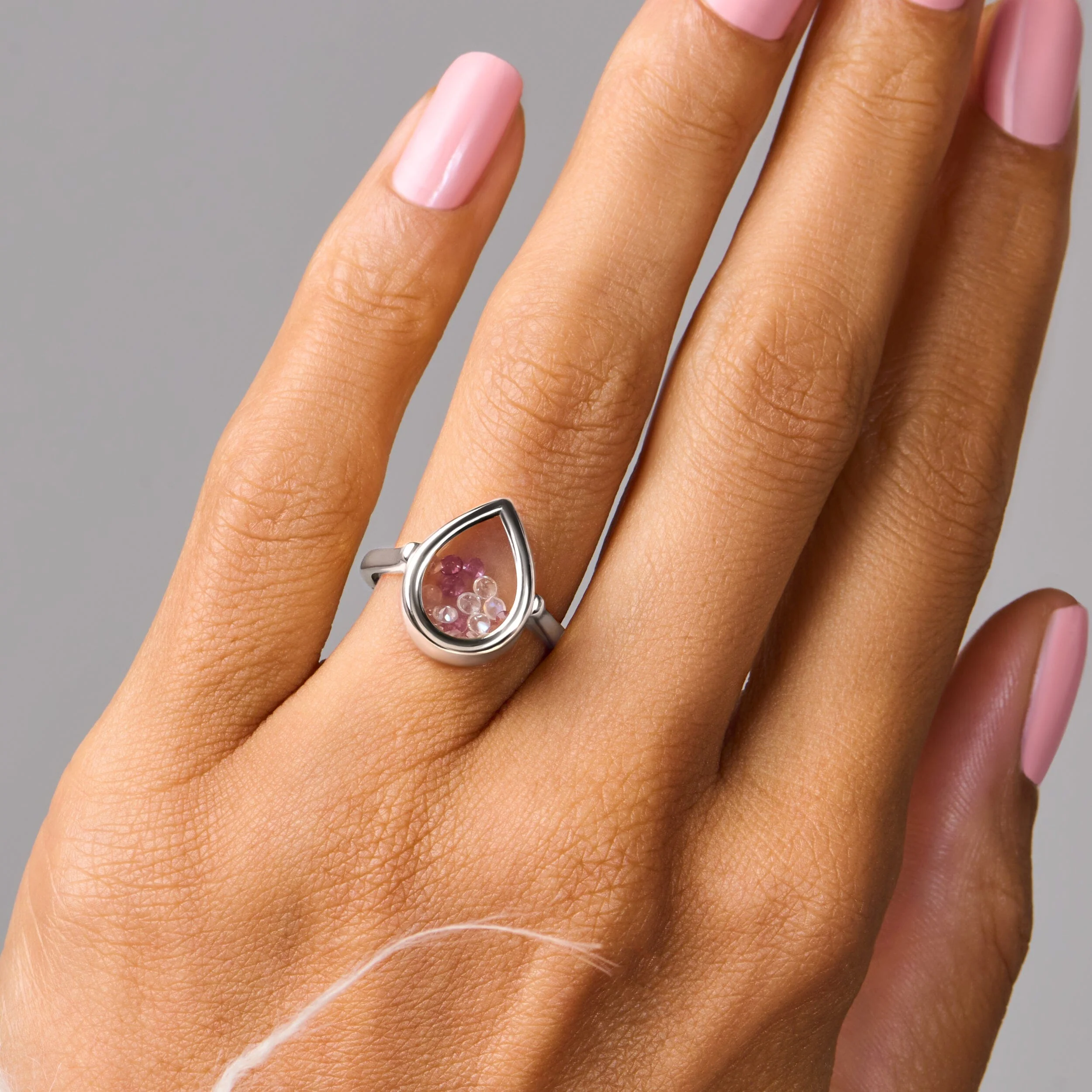 Rose Quartz Rhodolite Ring - Gem Glide - Image 2