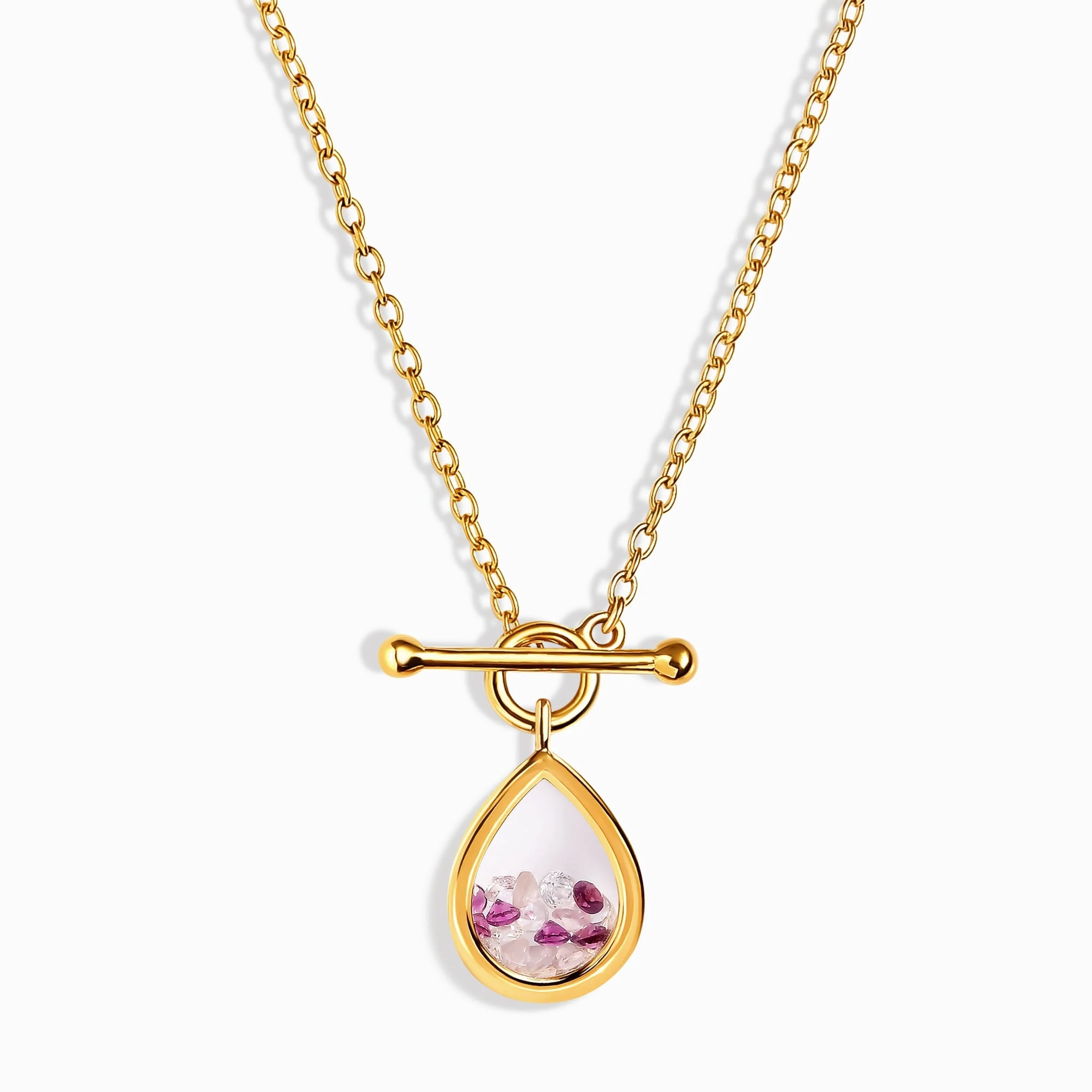 Rose Quartz Rhodolite T-Lock Necklace - Gem Glide - Image 13