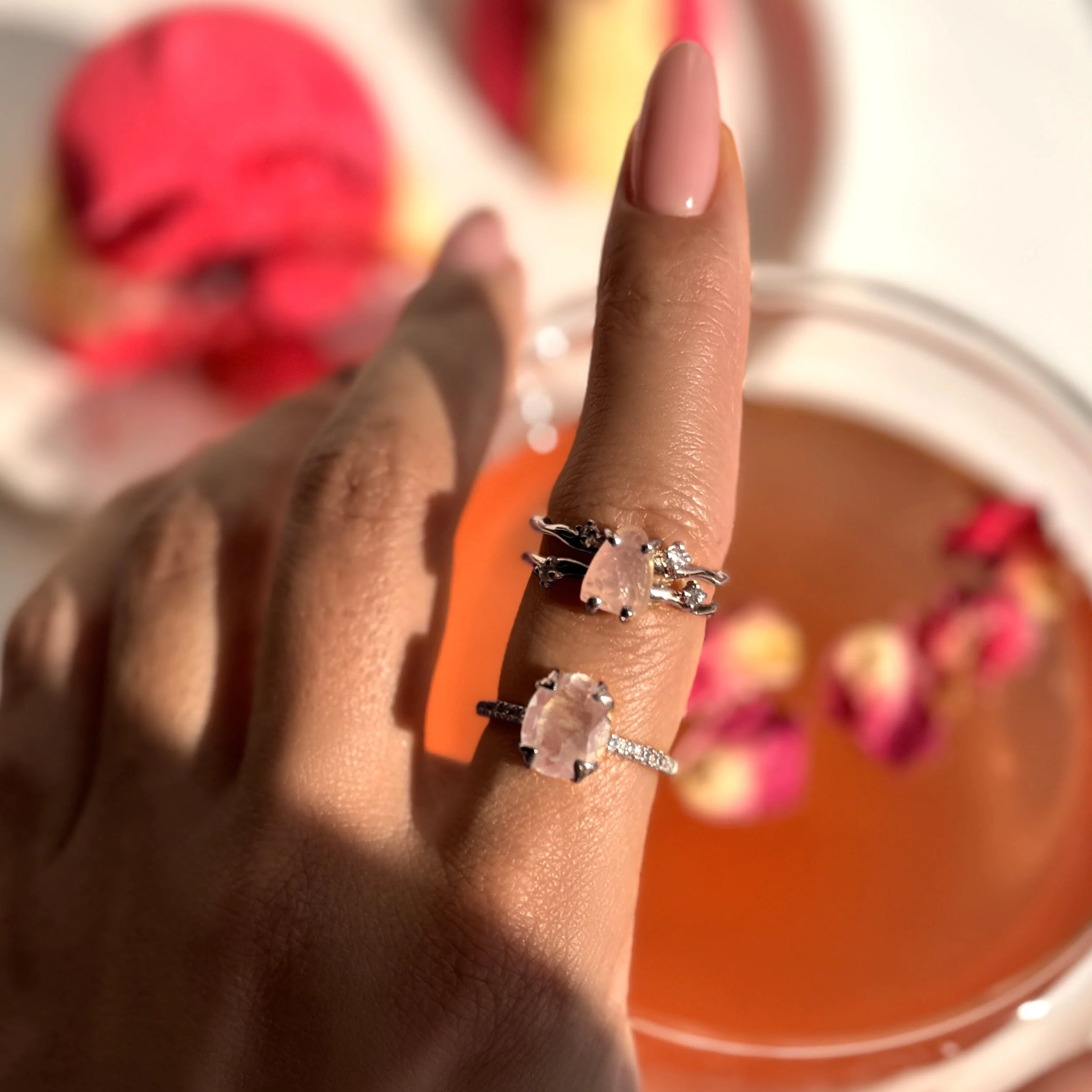 Rose Quartz Ring - Harlow - Image 12