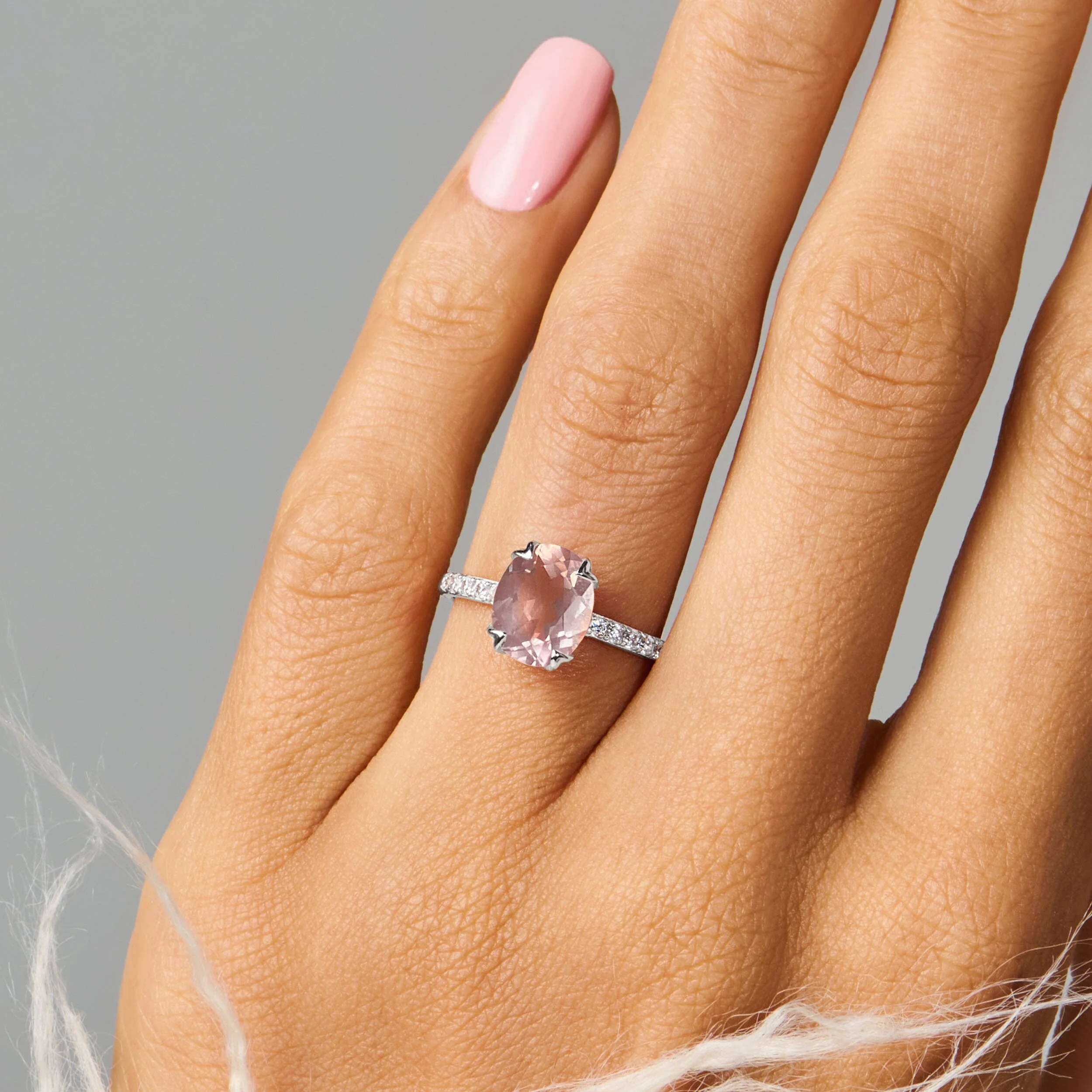 Rose Quartz Ring - Harlow - Image 4