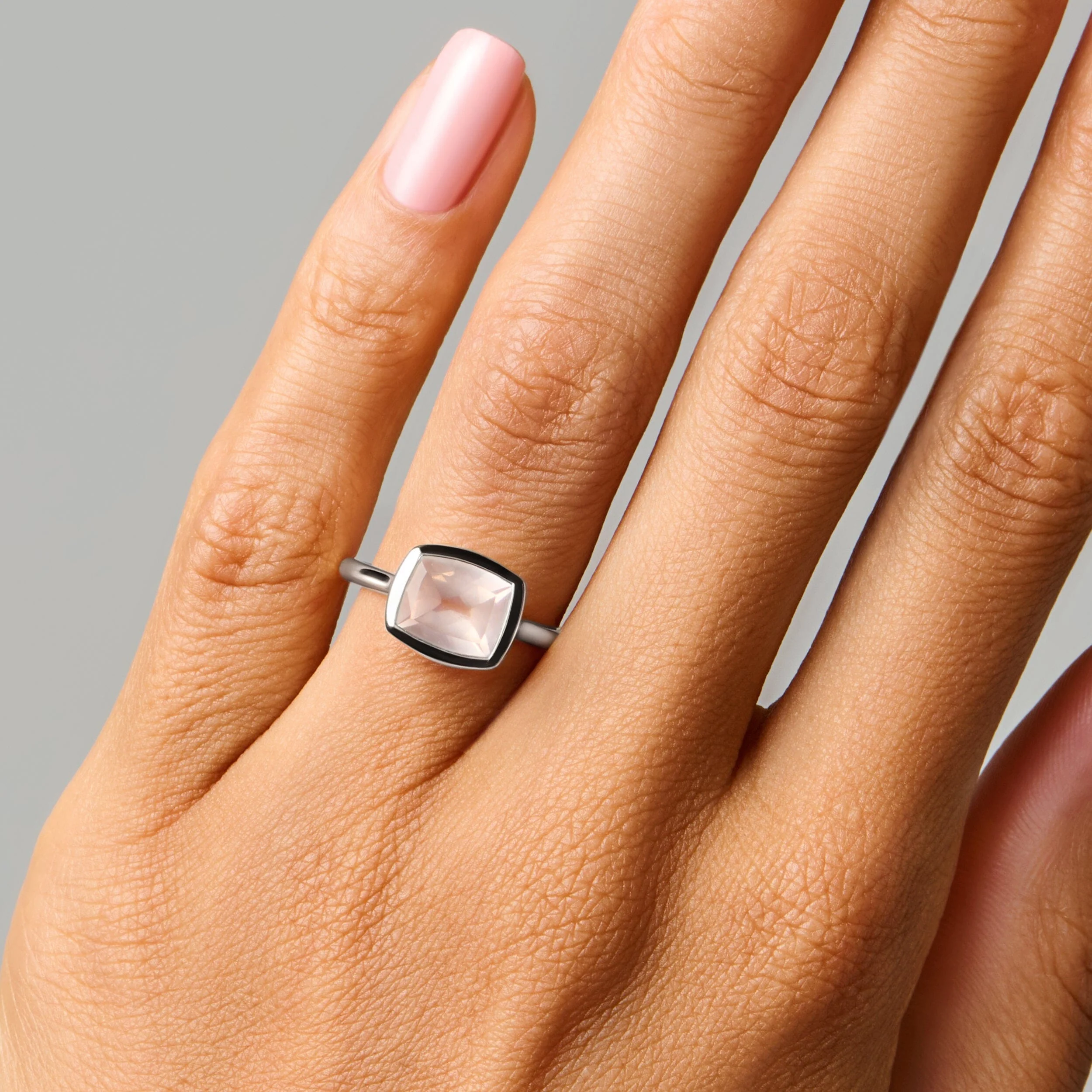 Rose Quartz Skin Touch Ring - Touched by Love - Image 2