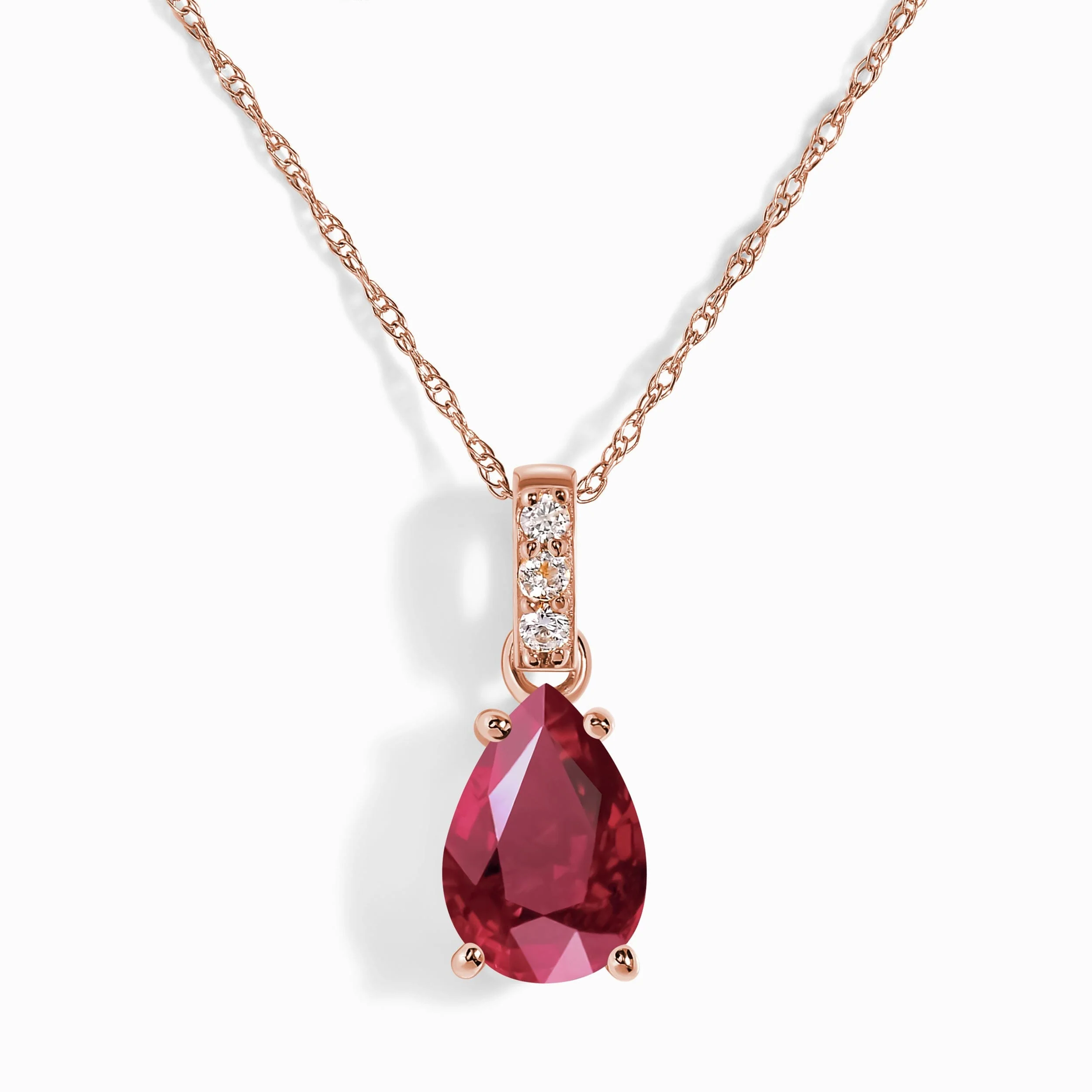 Ruby Diamond Necklace Sway - July Birthstone - Image 3