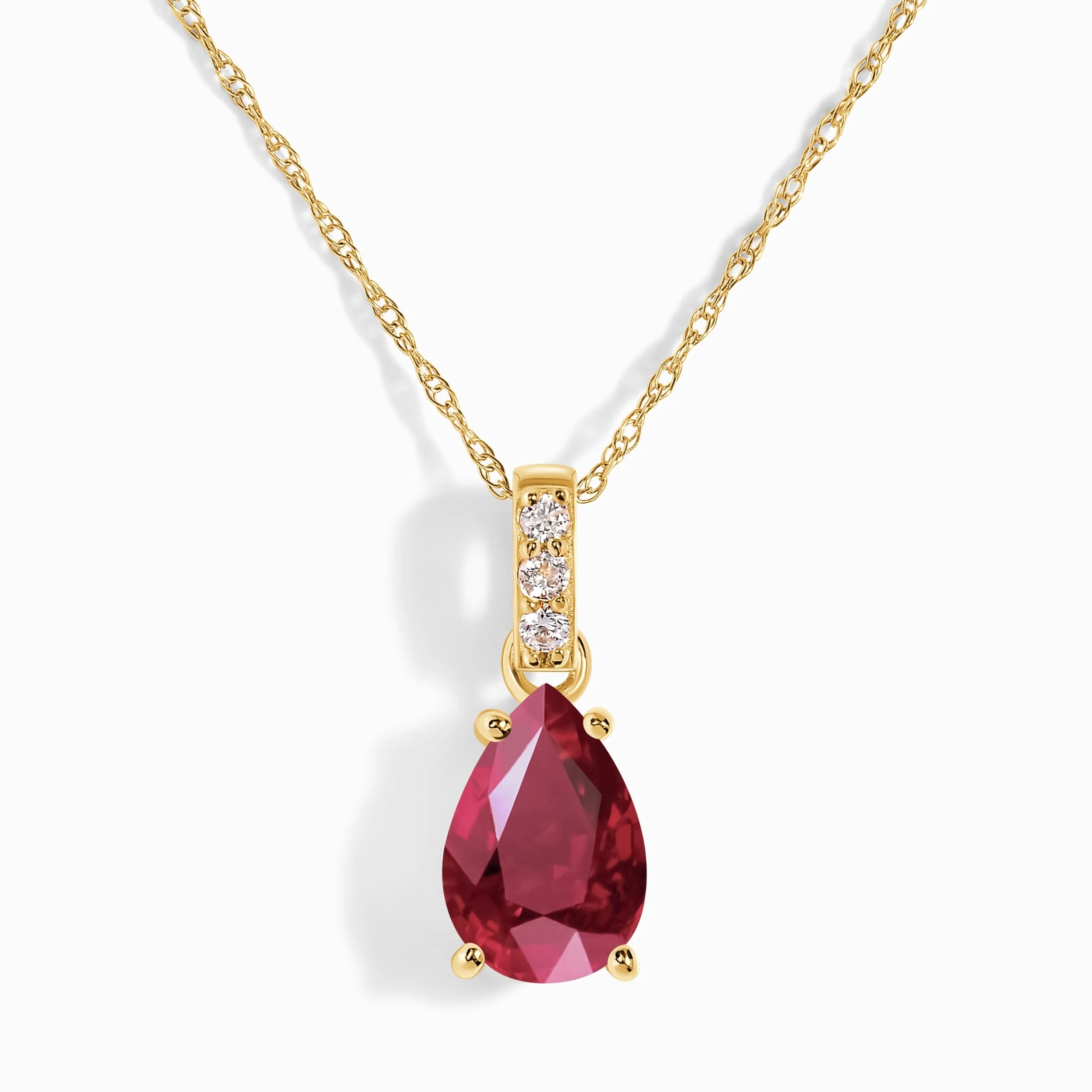 Ruby Diamond Necklace Sway - July Birthstone - Image 5