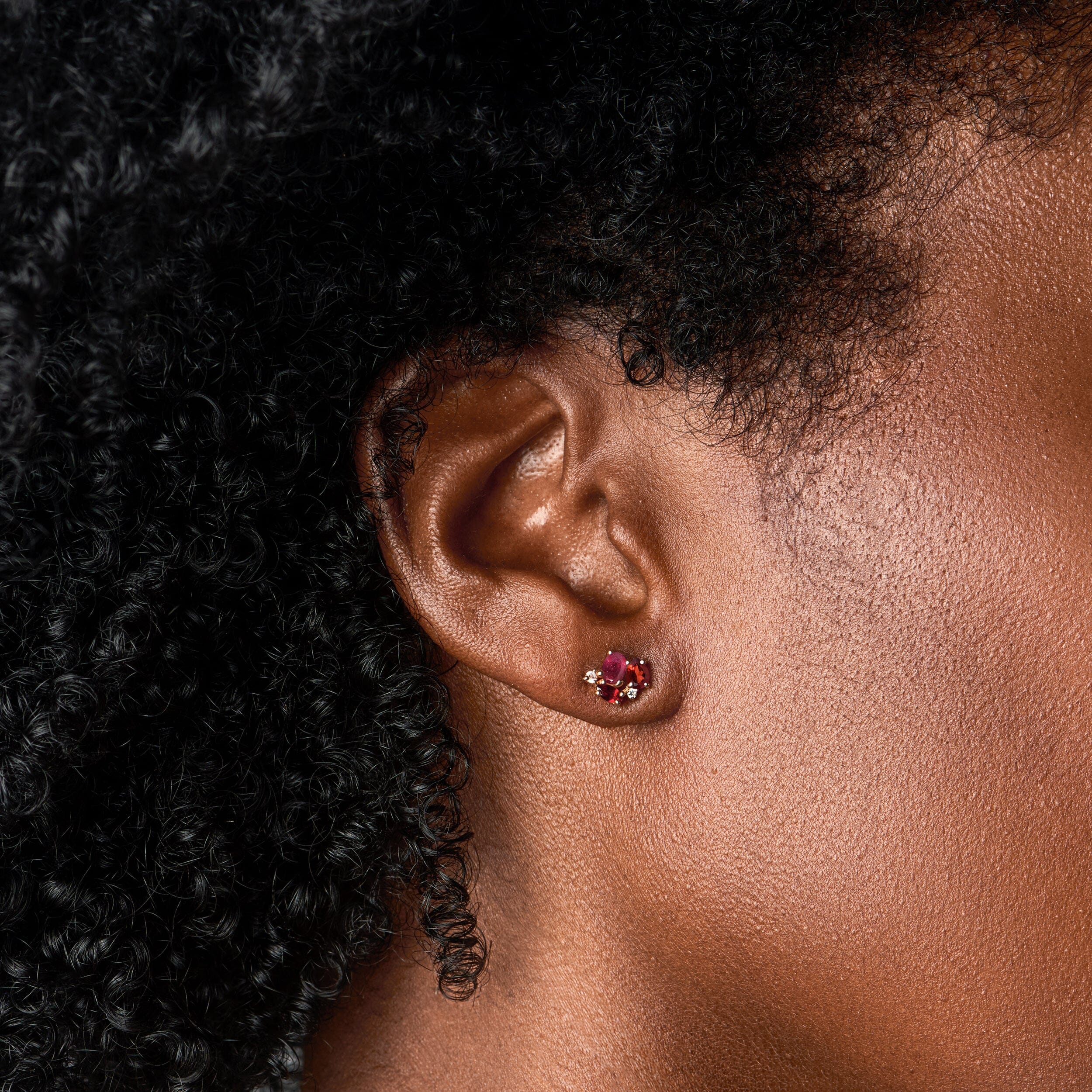 Ruby Garnet Earrings - Orion - Image 4