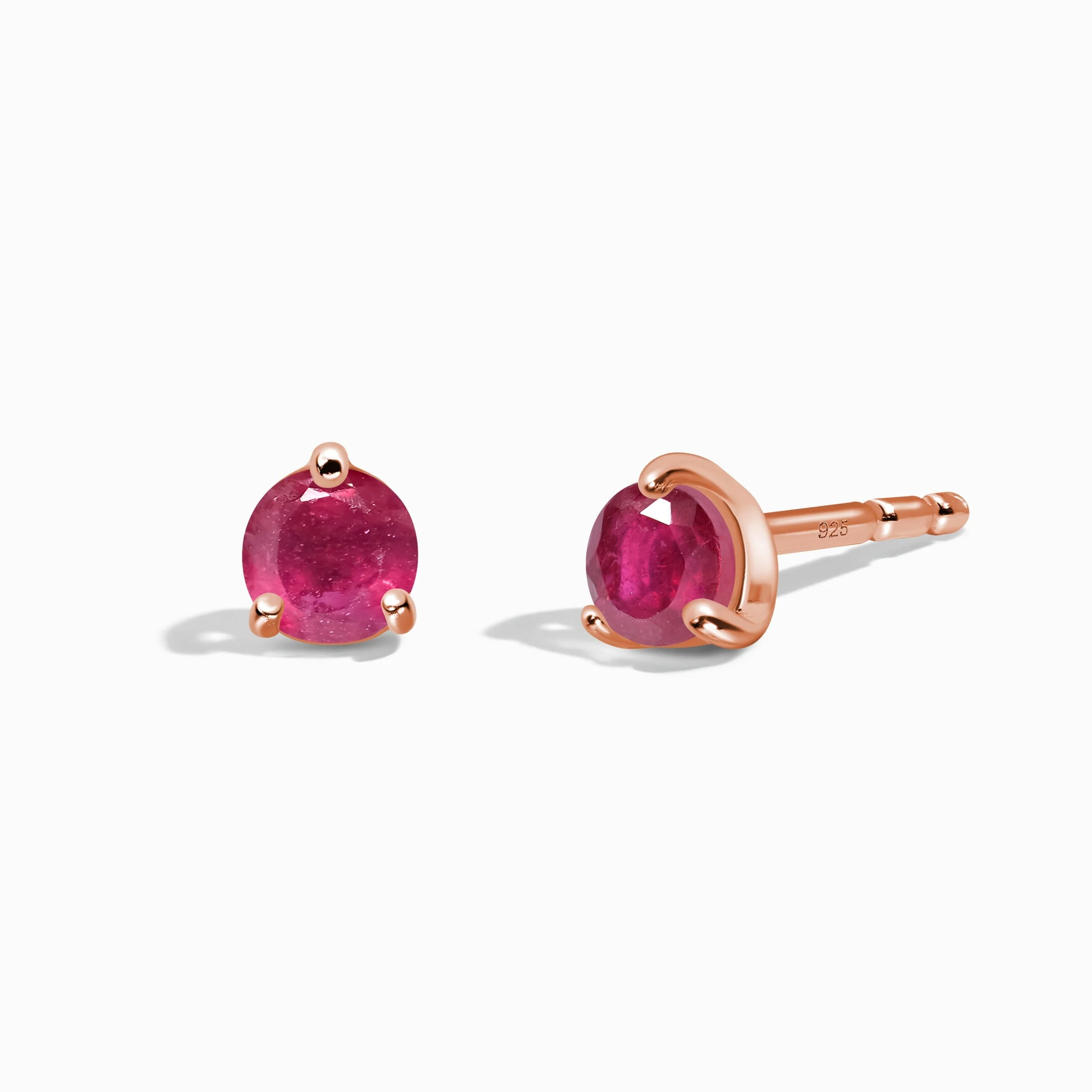 Ruby Round Studs - July Birthstone - Image 5