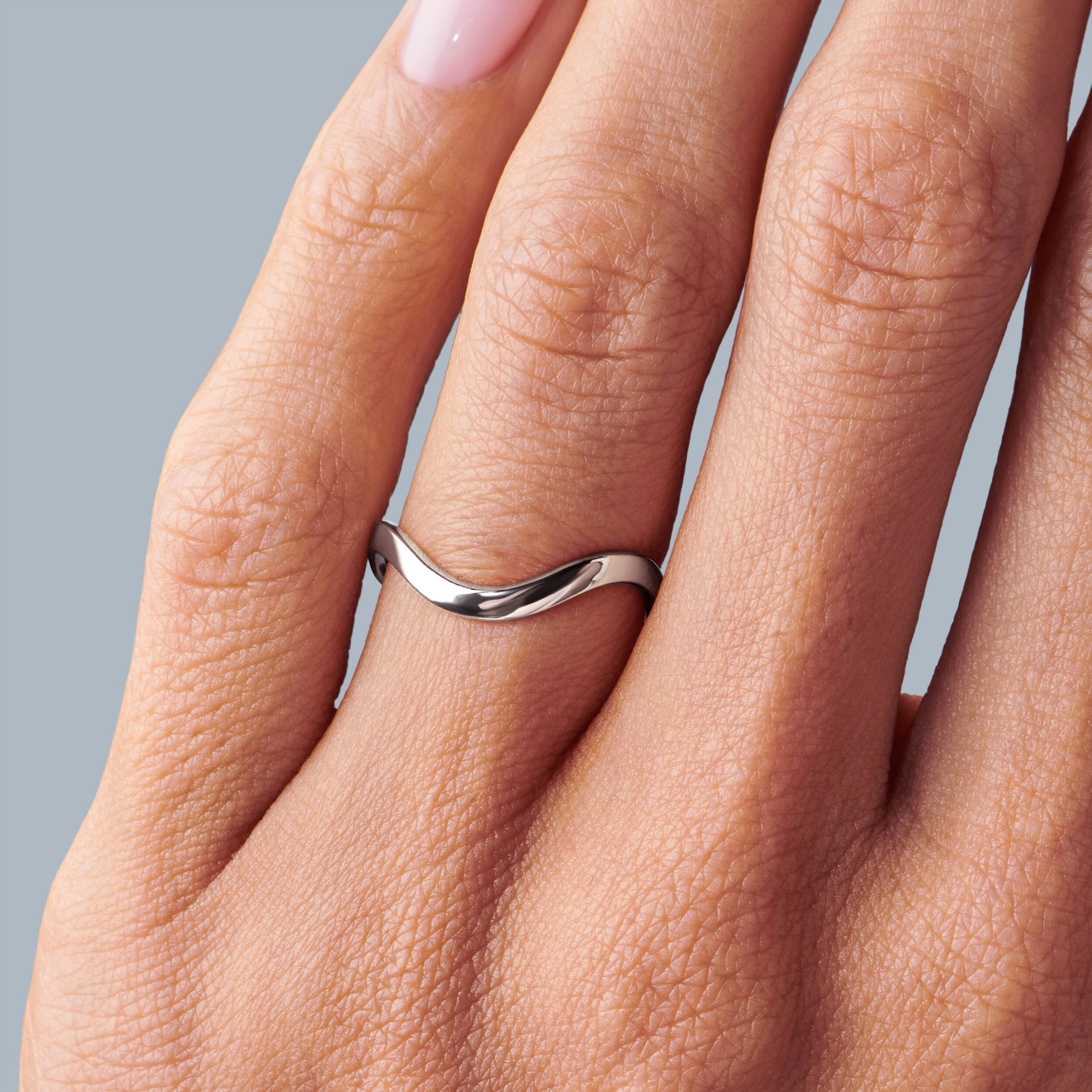 Stackable Ring Band - Waves - Image 2