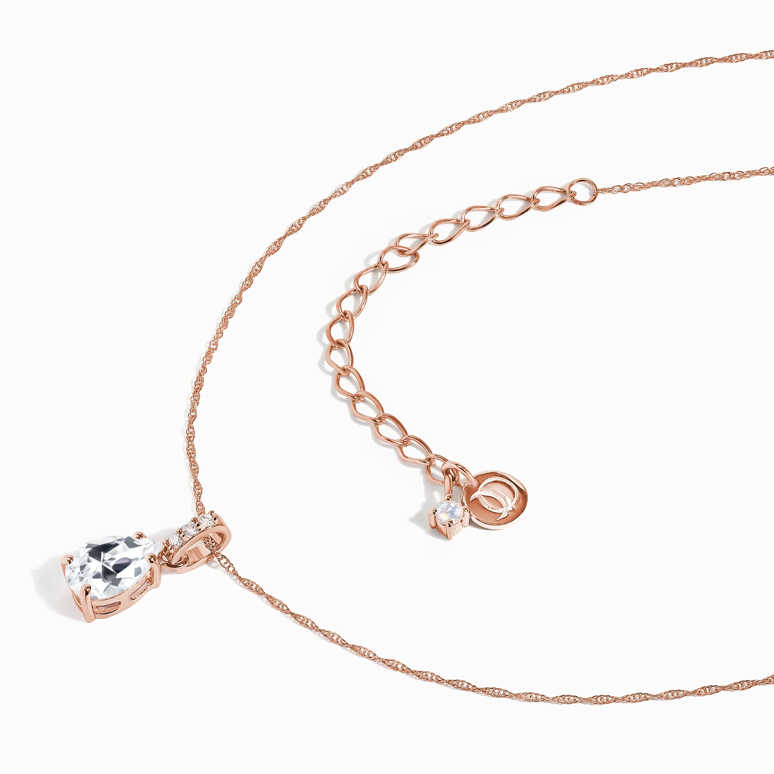 White Topaz Diamond Necklace Sway - April Birthstone - Image 13