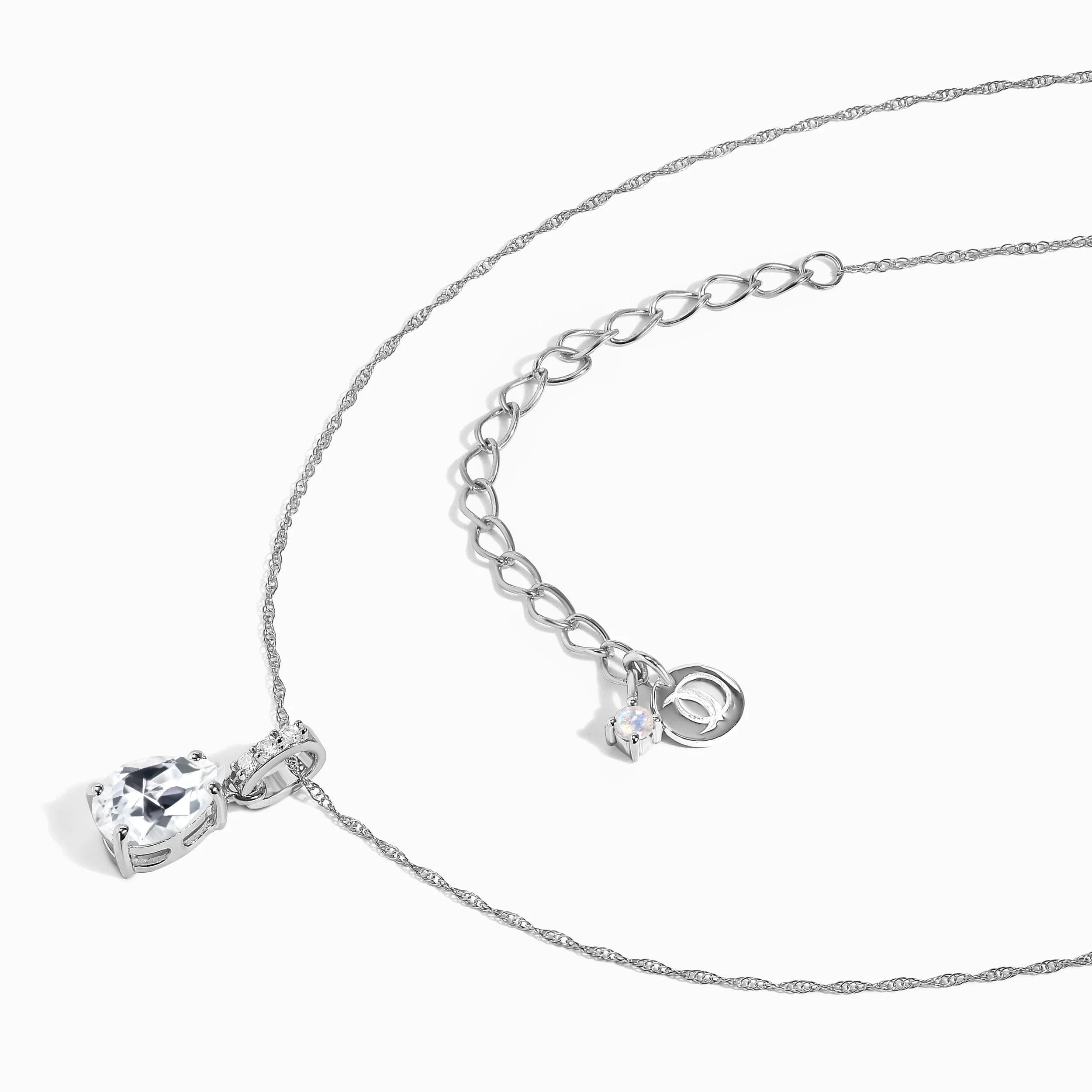 White Topaz Diamond Necklace Sway - April Birthstone - Image 9