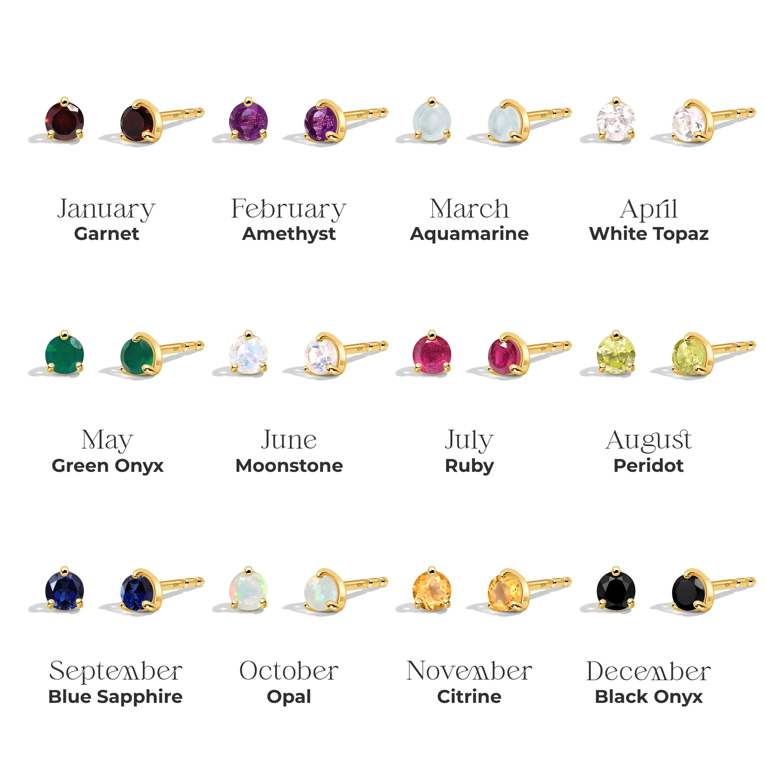 White Topaz Round Studs - April Birthstone - Image 19