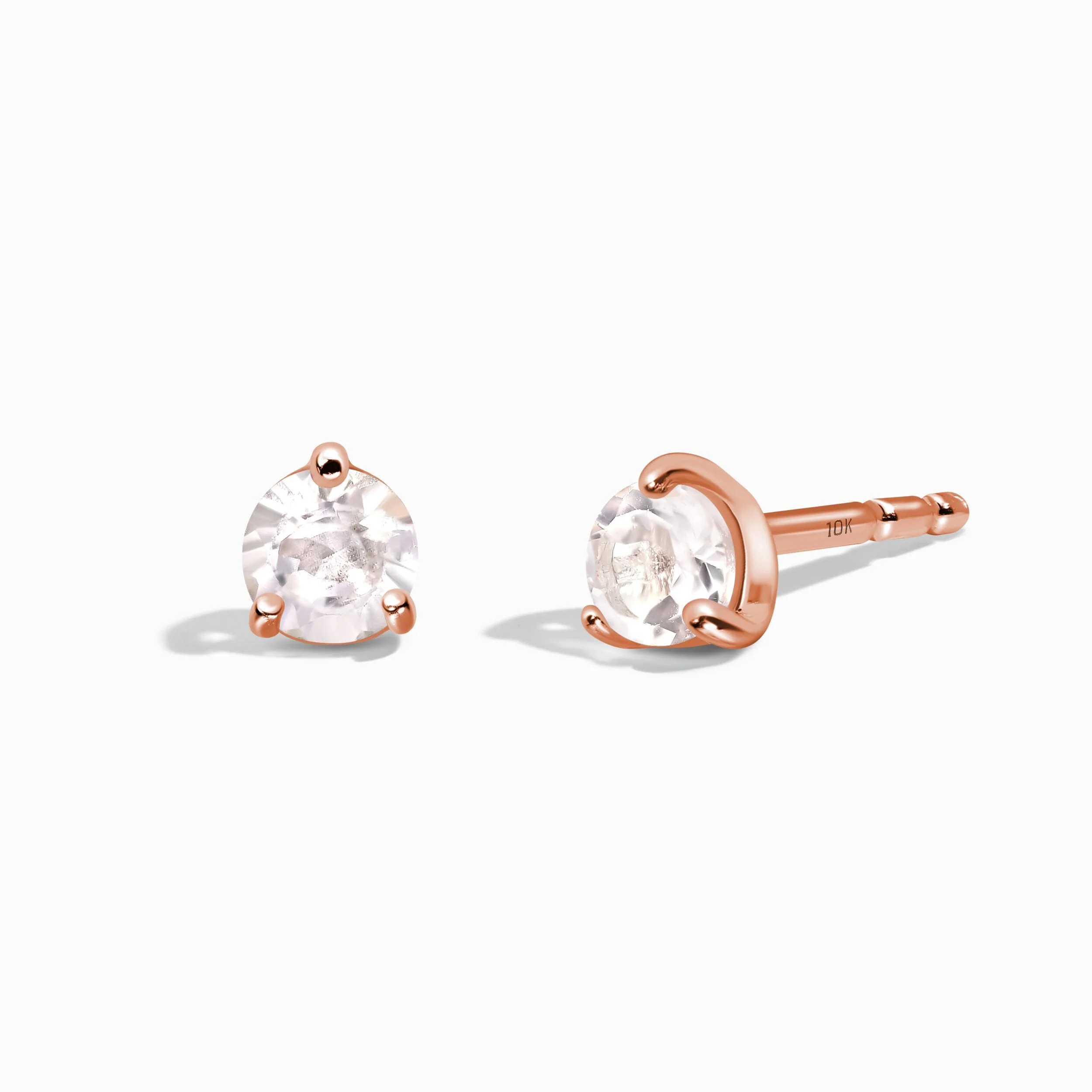 White Topaz Round Studs - April Birthstone - Image 7